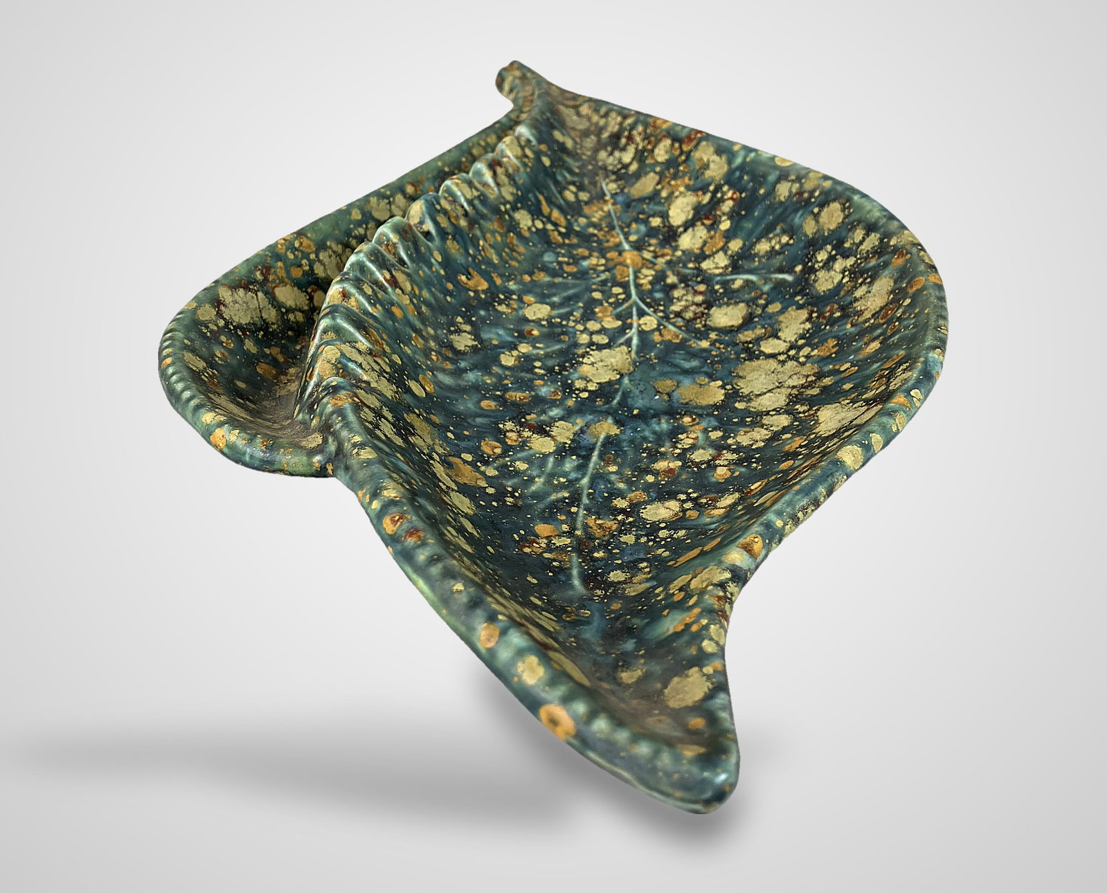 Mid-Century Modern Studio Pottery Leaf Dish - 4