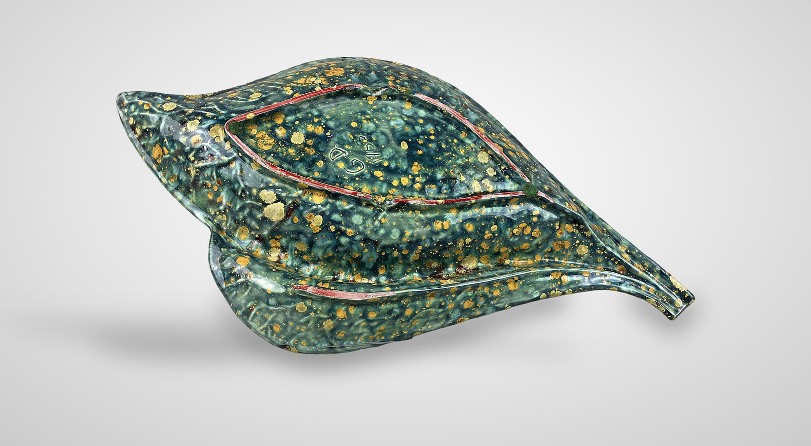 Mid-Century Modern Studio Pottery Leaf Dish - 7