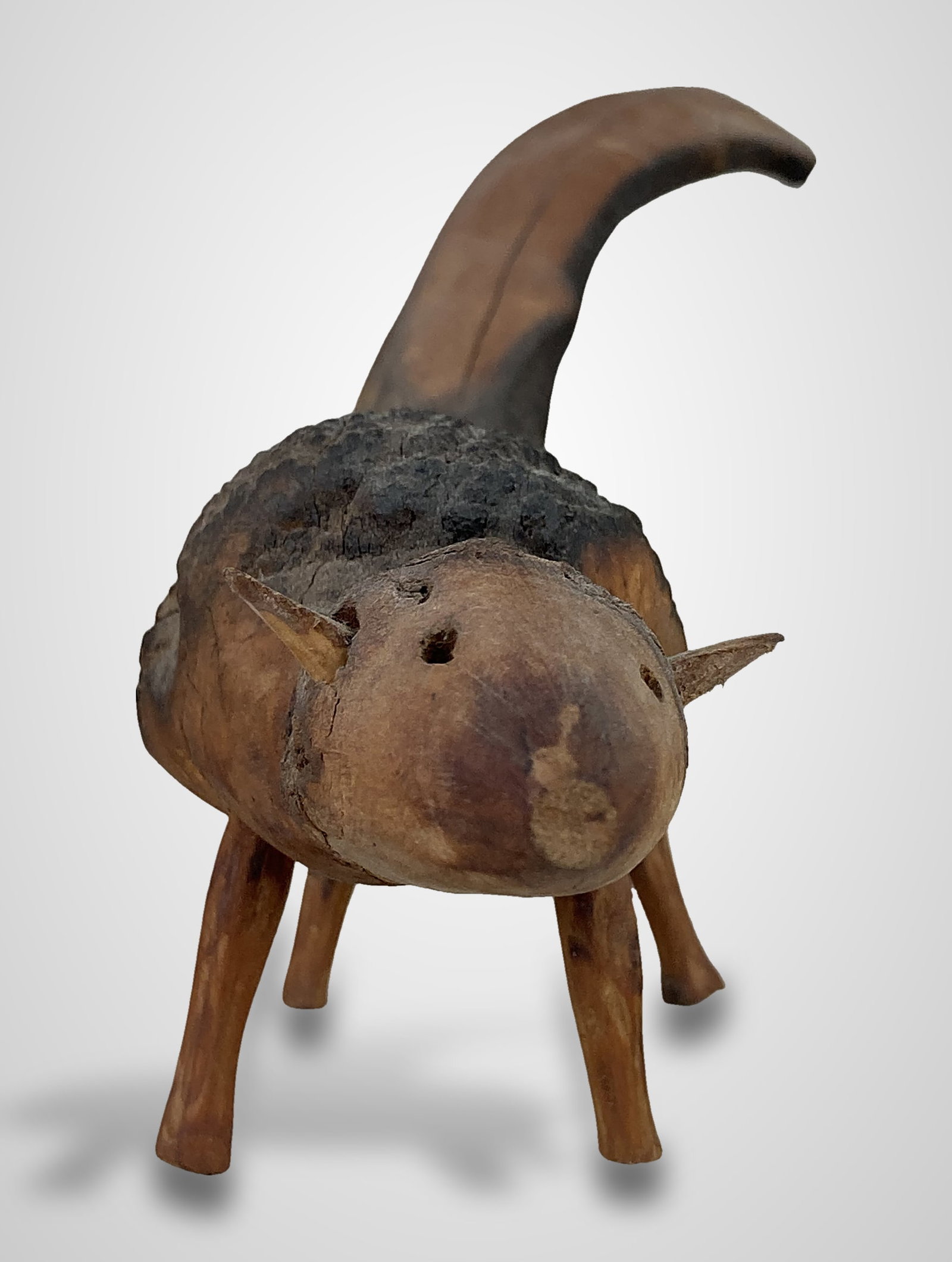 Folk Art Carved Squirrel - 2