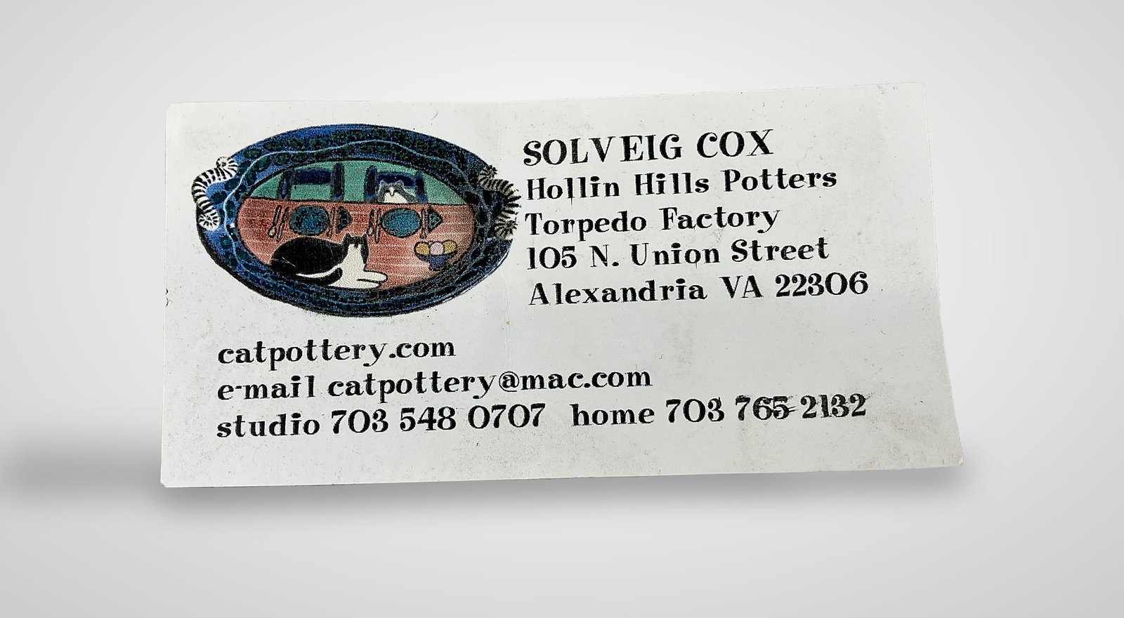 Solveig Cox Cat Pottery Dish - 5
