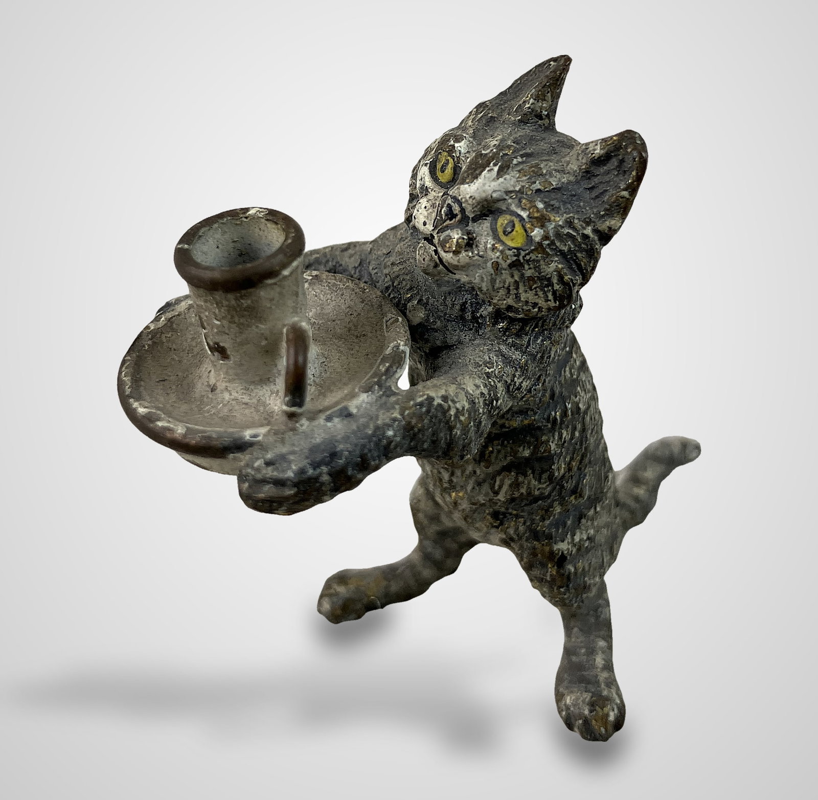 Cold Painted Bronze Cat Miniature - 2