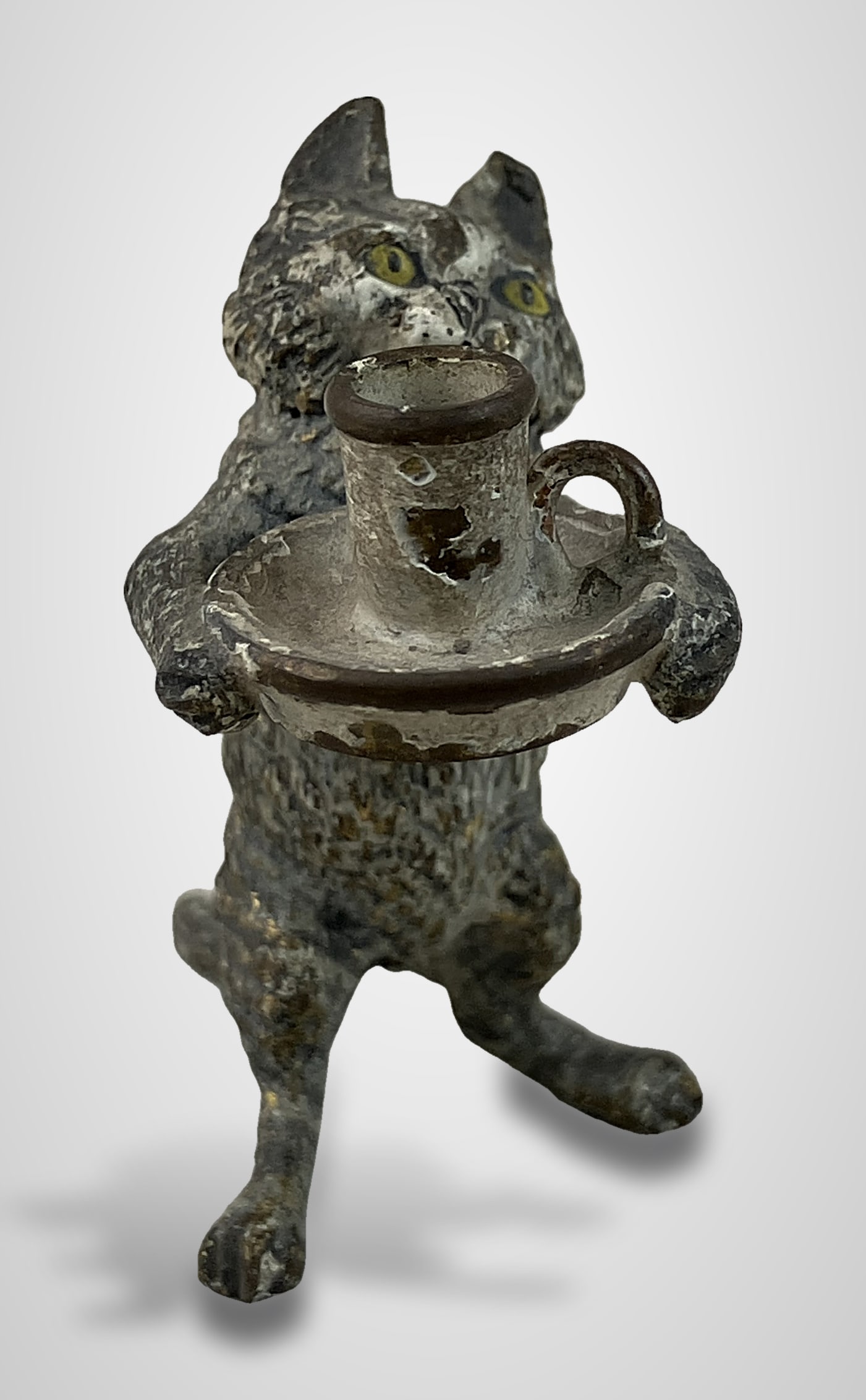 Cold Painted Bronze Cat Miniature - 3