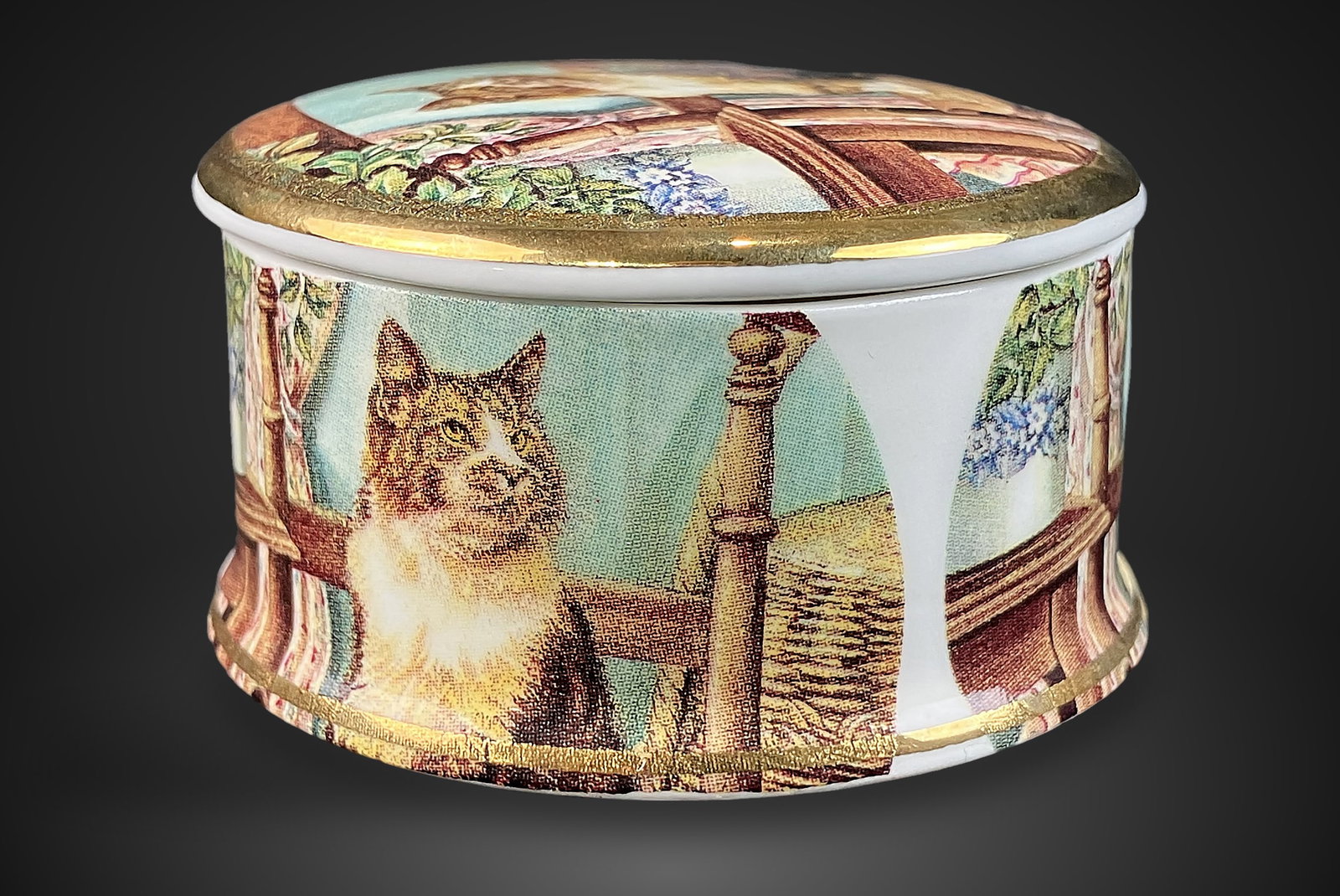 Staffordshire Cat Trinket Box - 7