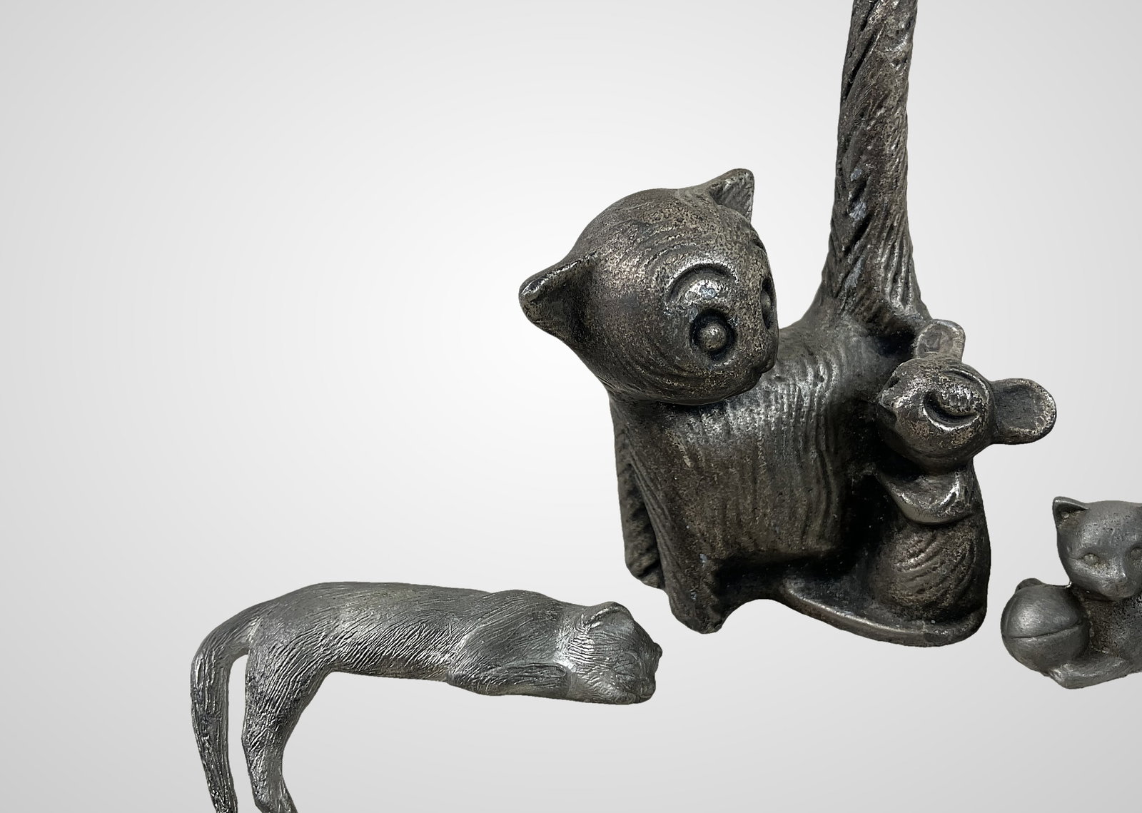 American Pewter Cat Figurines - 2