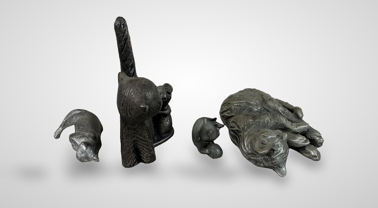 American Pewter Cat Figurines - 4