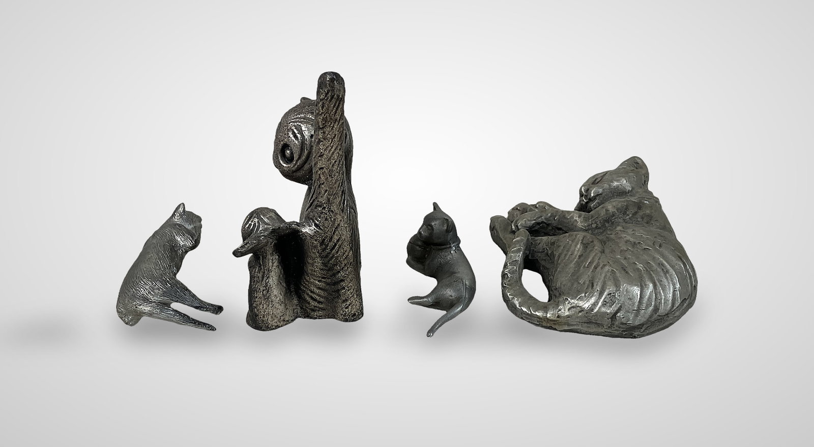 American Pewter Cat Figurines - 6