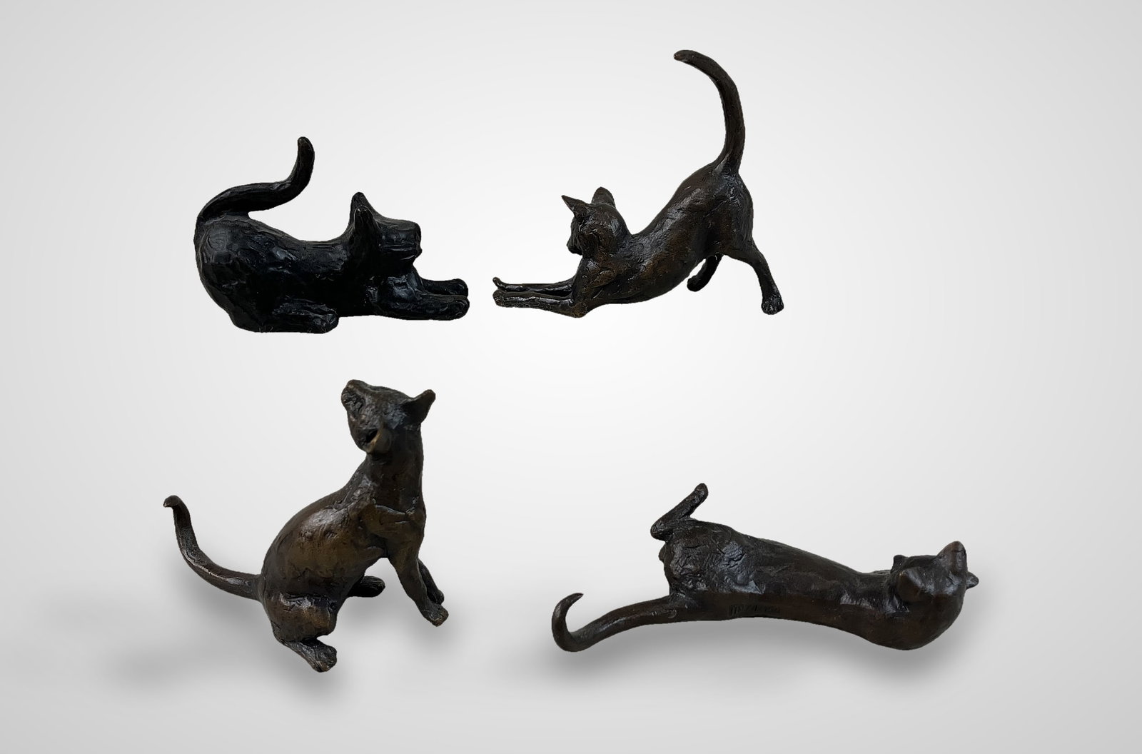 Michael Simpson Cast Bronze Cats - 4