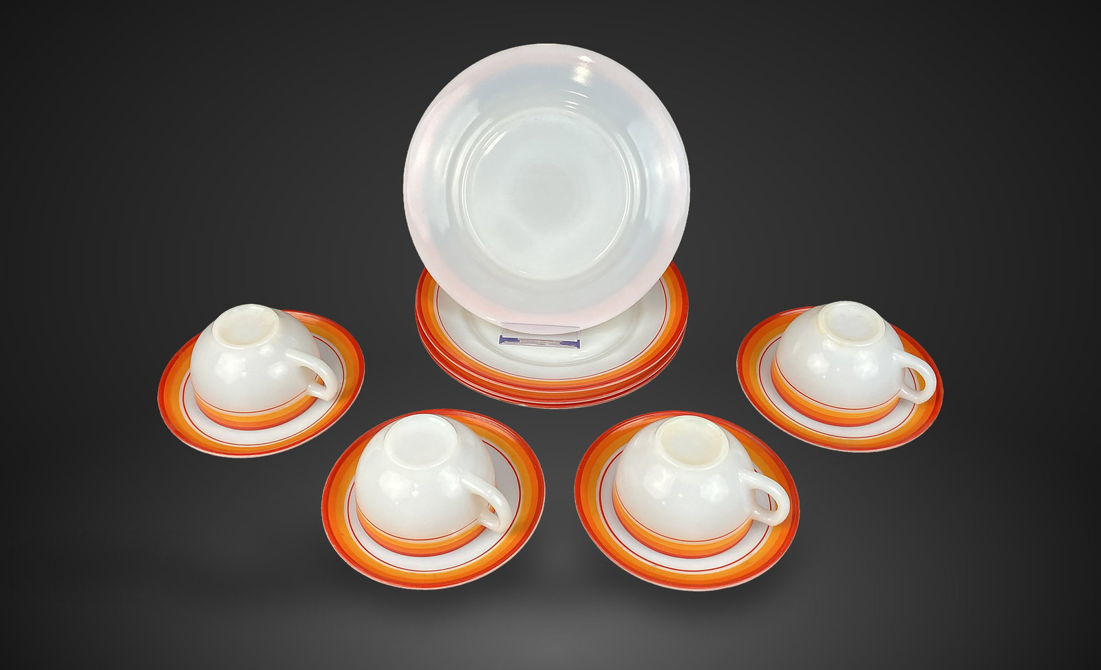 Mid-Century Modern Milk Glass Dinnerware - 3