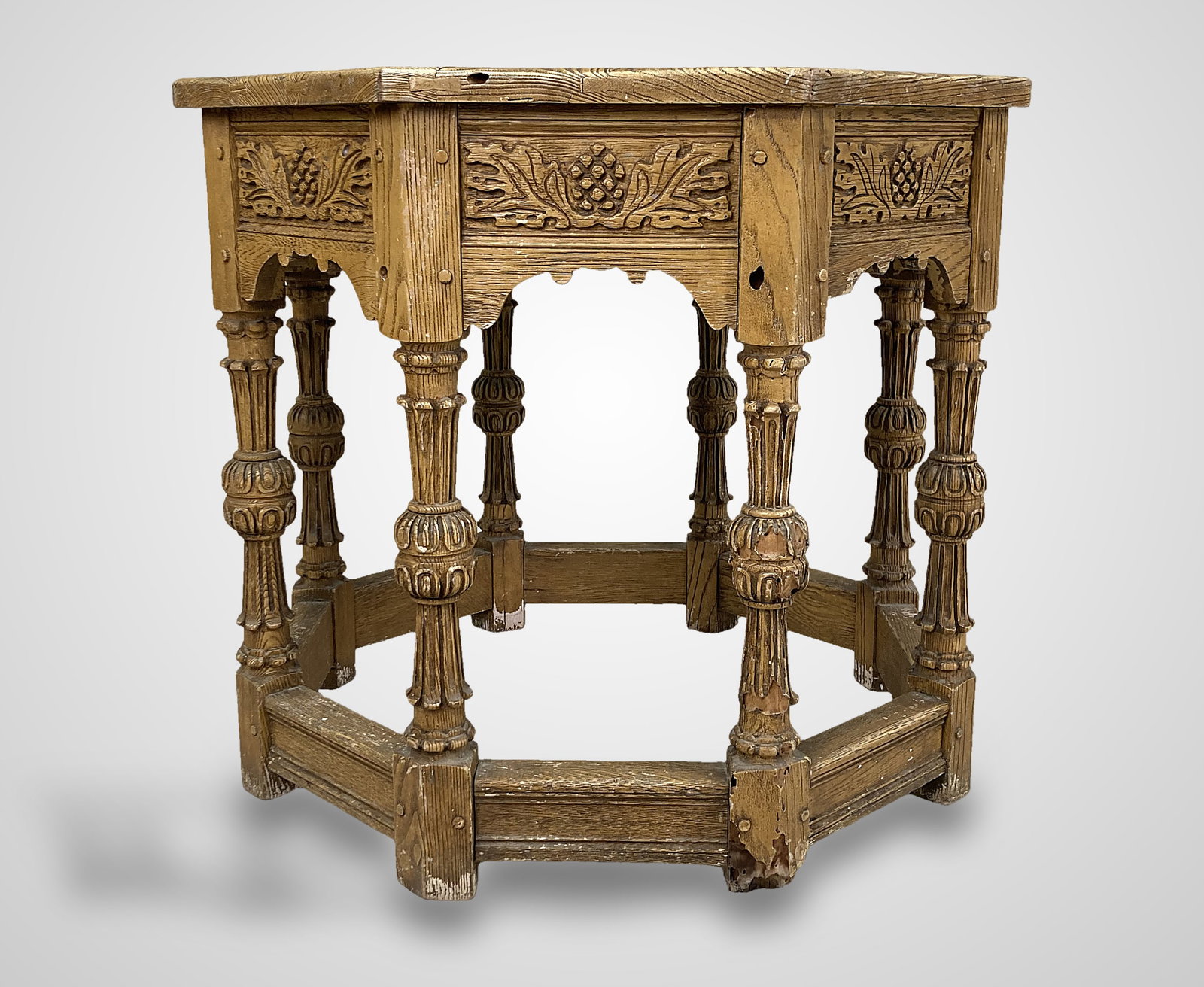 Vintage Molded Renaissance Revival Oak Table - 6