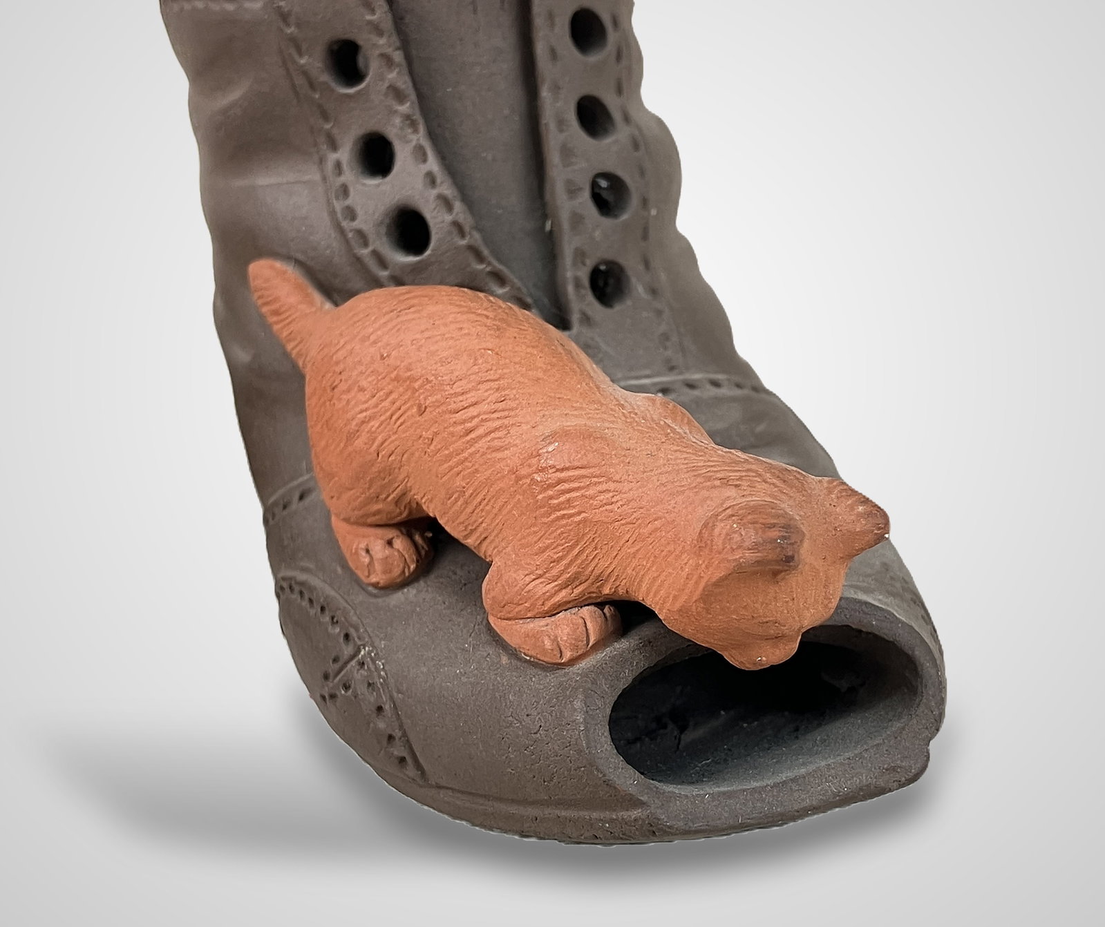 Two Cat and Boot Figurines - 2