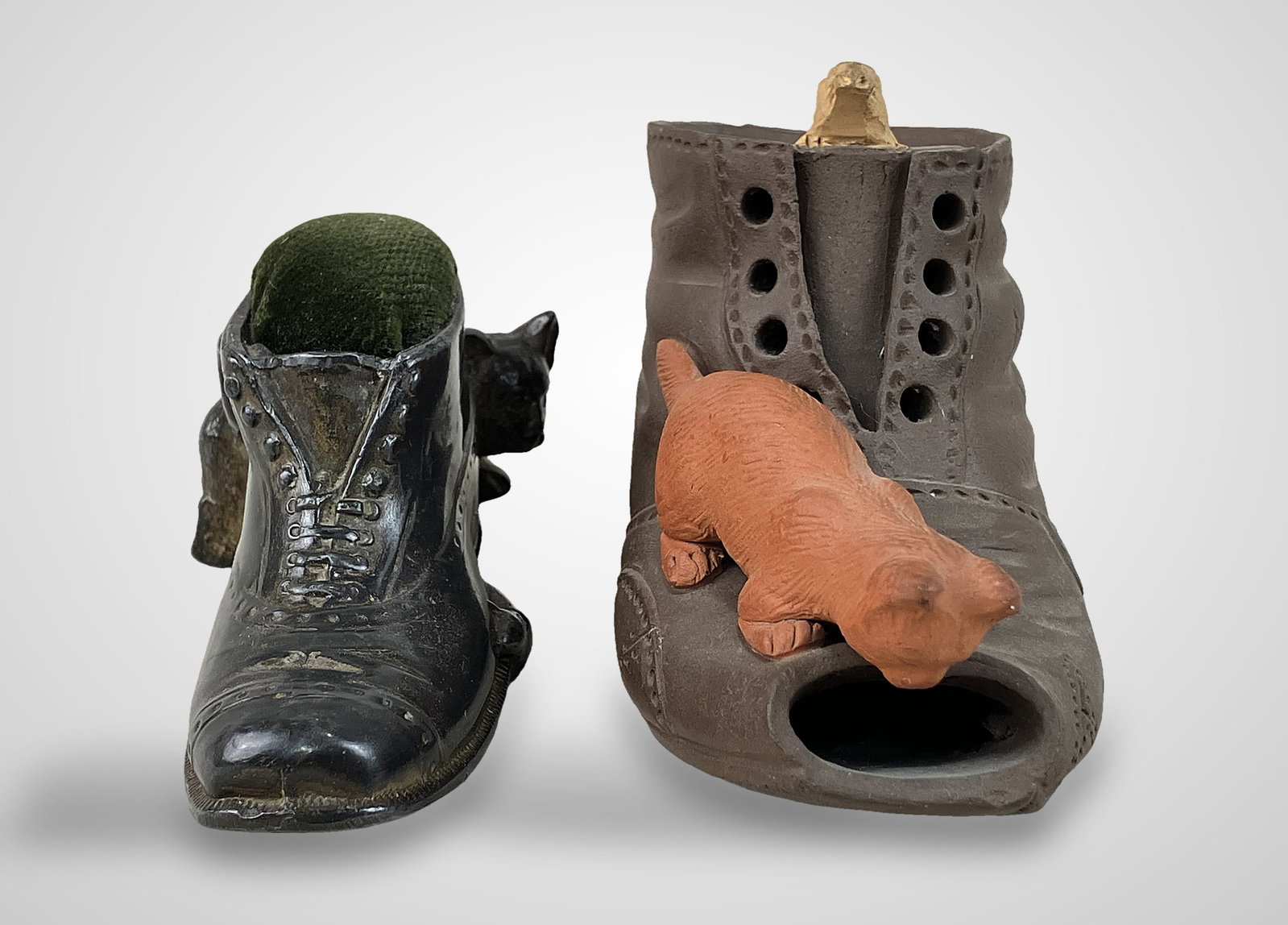 Two Cat and Boot Figurines - 4