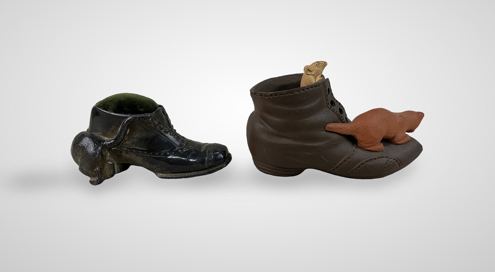 Two Cat and Boot Figurines - 5