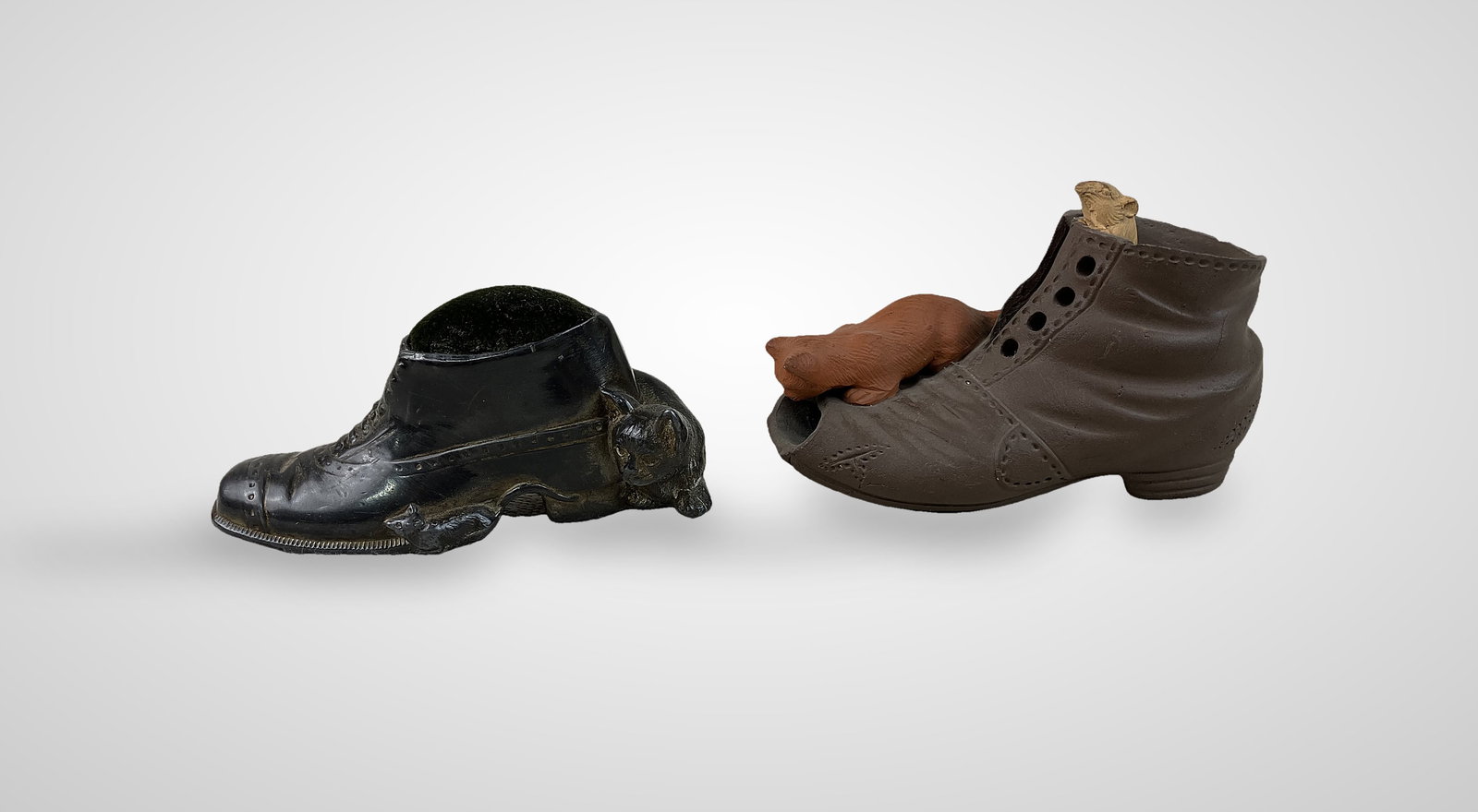 Two Cat and Boot Figurines - 7