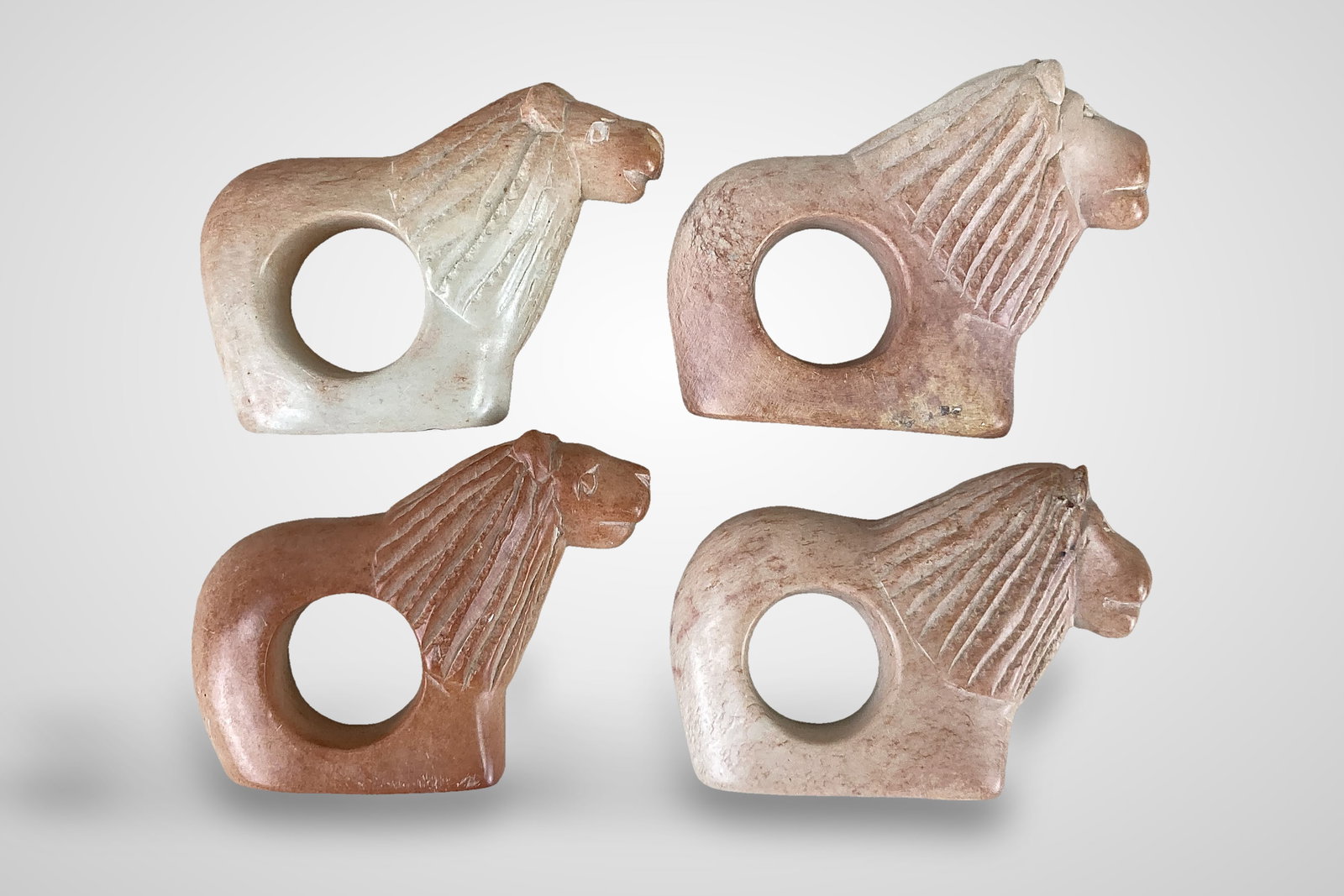 Kenyan Carved Lion Napkin Rings - 3