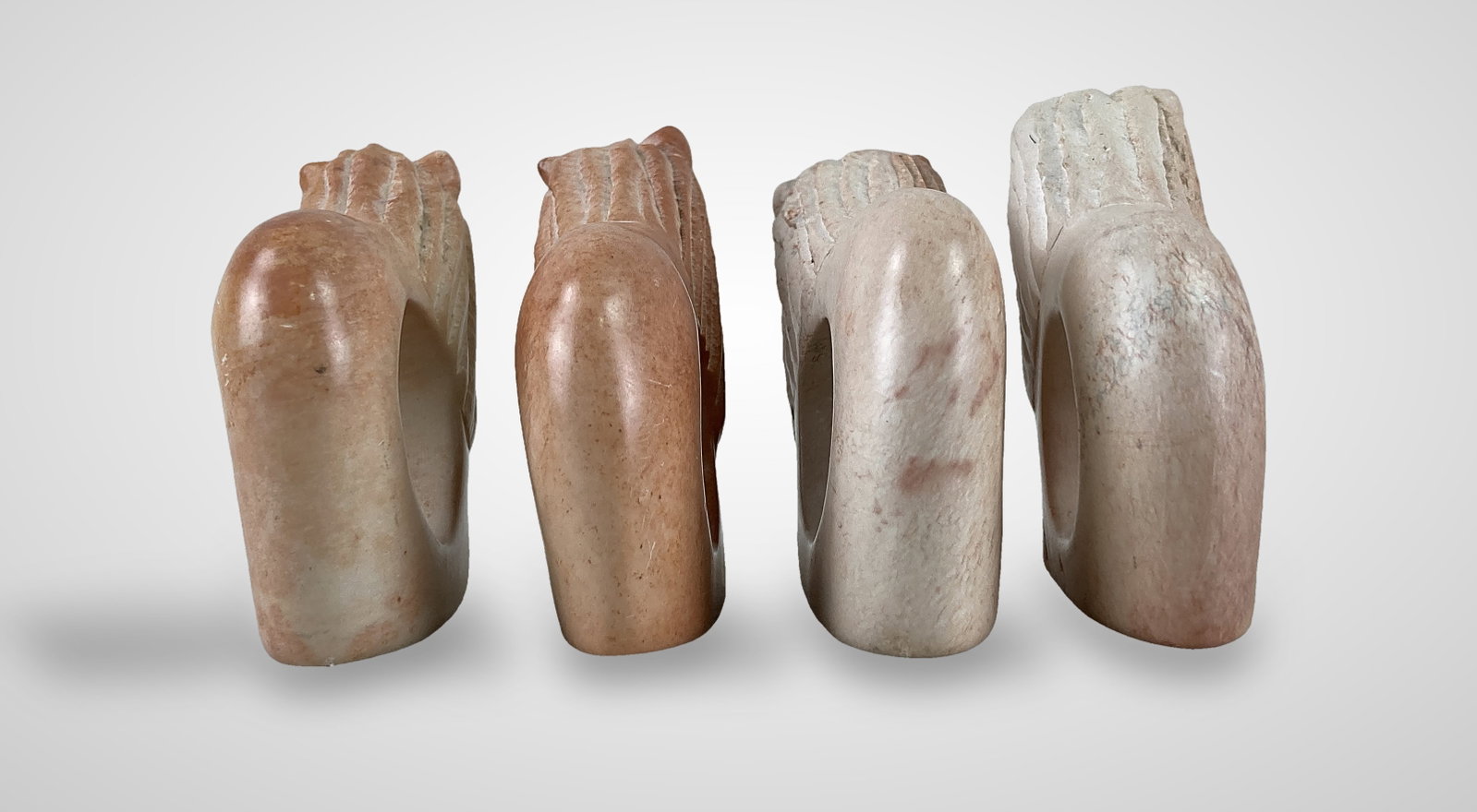 Kenyan Carved Lion Napkin Rings - 4