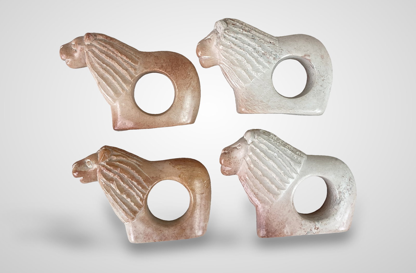 Kenyan Carved Lion Napkin Rings - 5