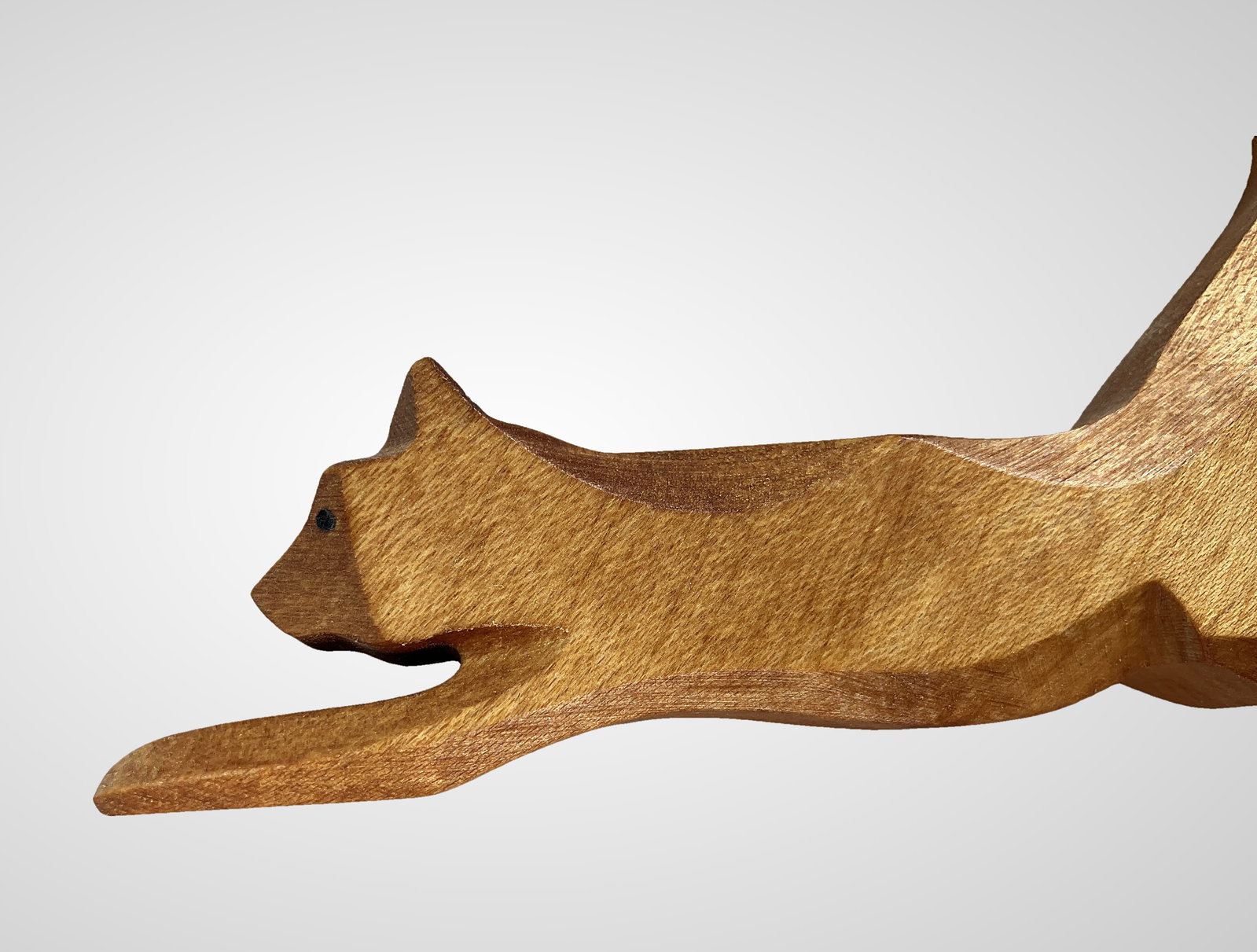Folk Art Carved Wood Cats - 2