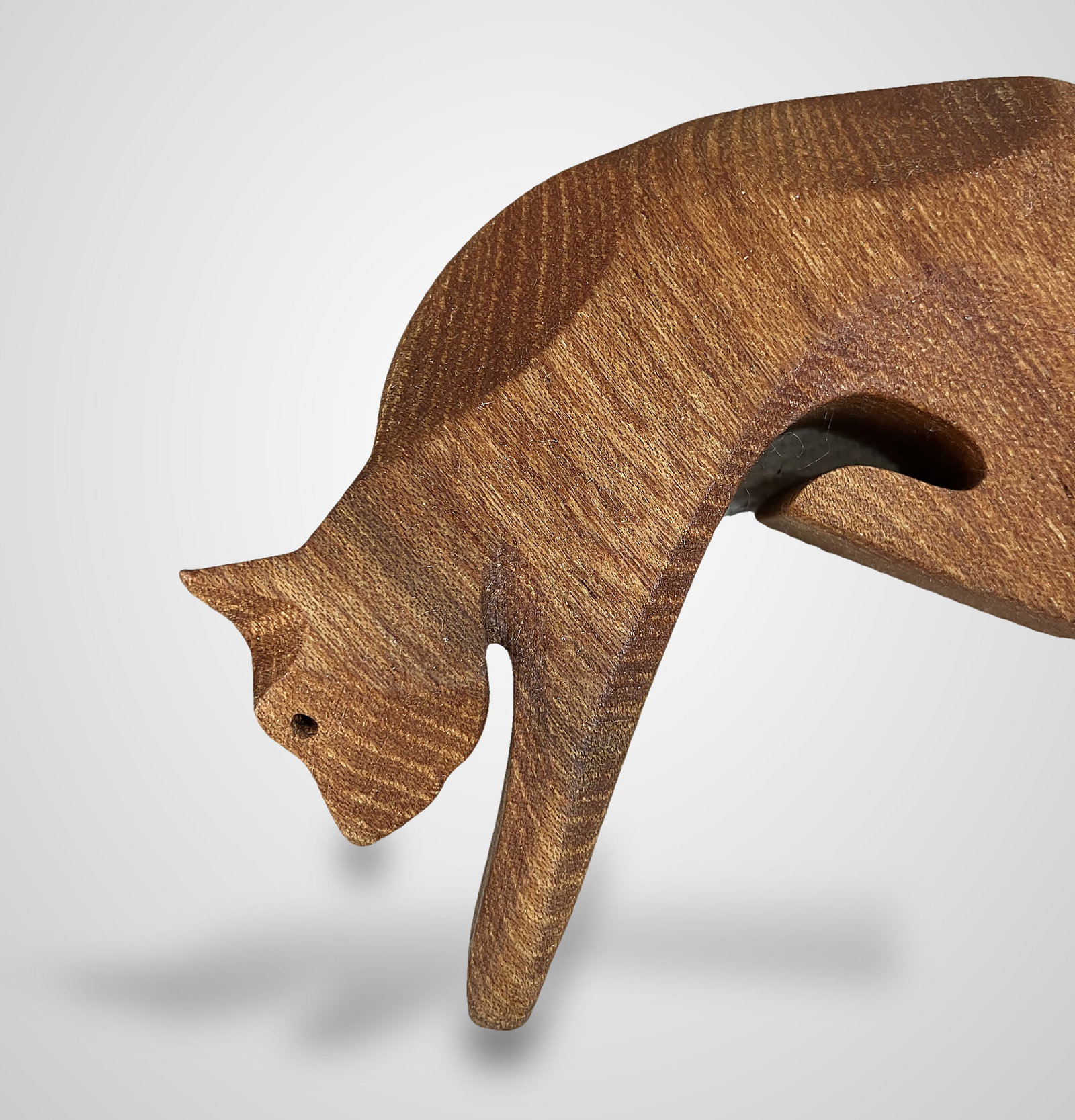 Folk Art Carved Wood Cats - 3