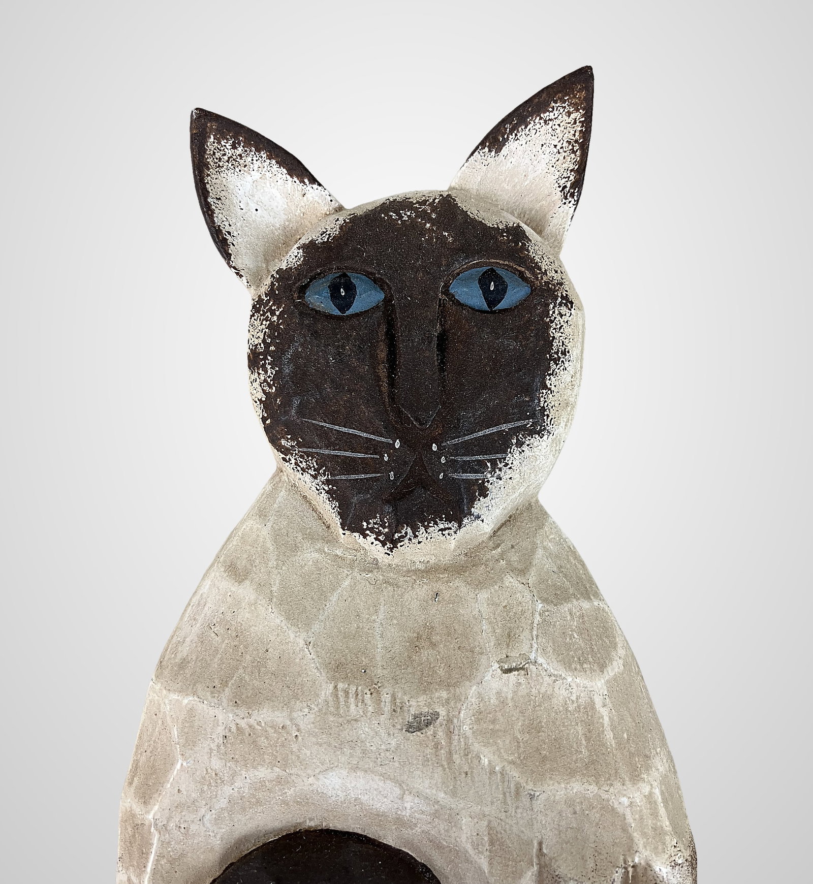 Folk Art Carved Wood Cats - 5
