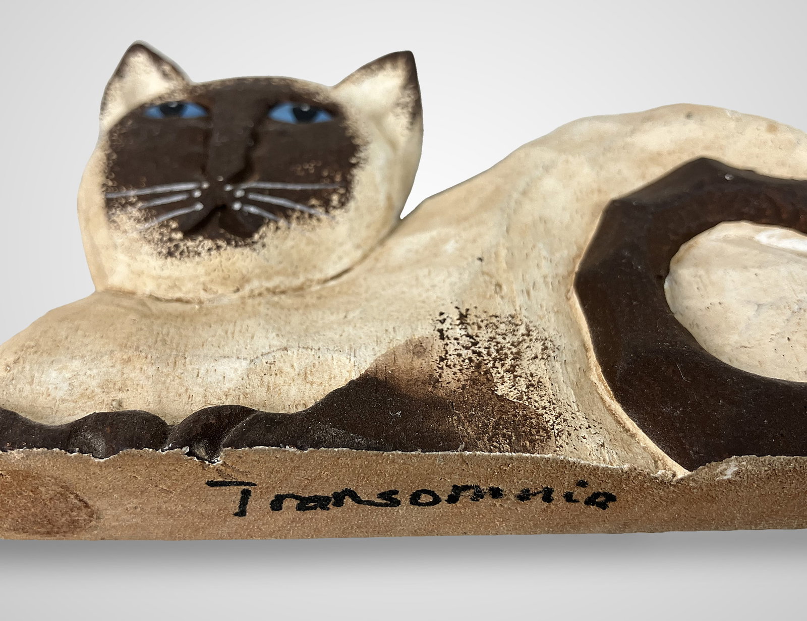 Folk Art Carved Wood Cats - 6