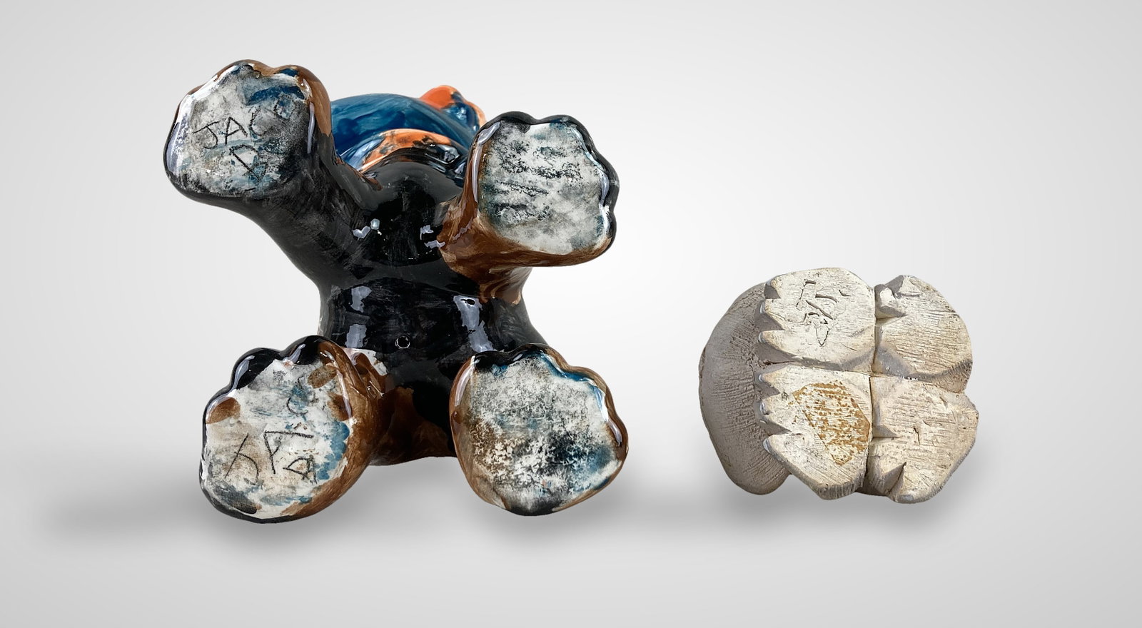 Studio Pottery Cat Figures - 6