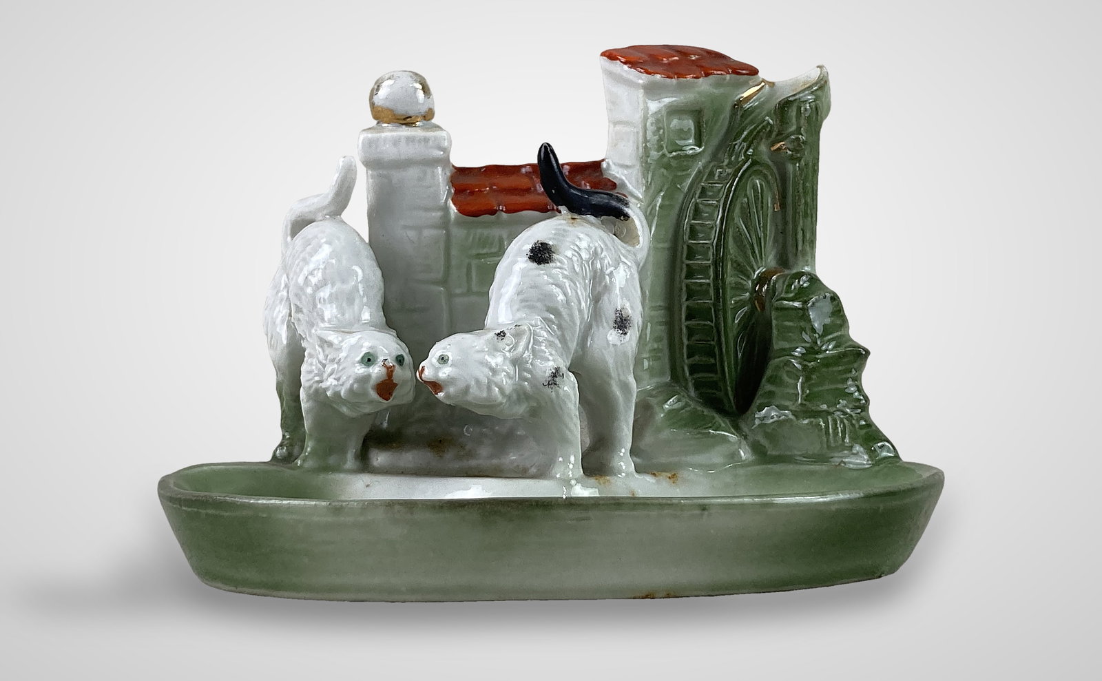 Porcelain Cat Figure Trinket Dish - 2