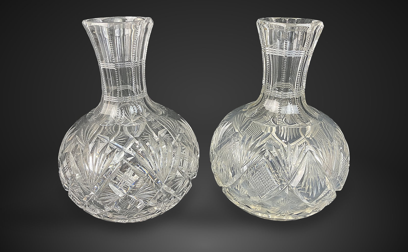 Pair of Brilliant Cut Glass Wine Carafes (1 of 8)