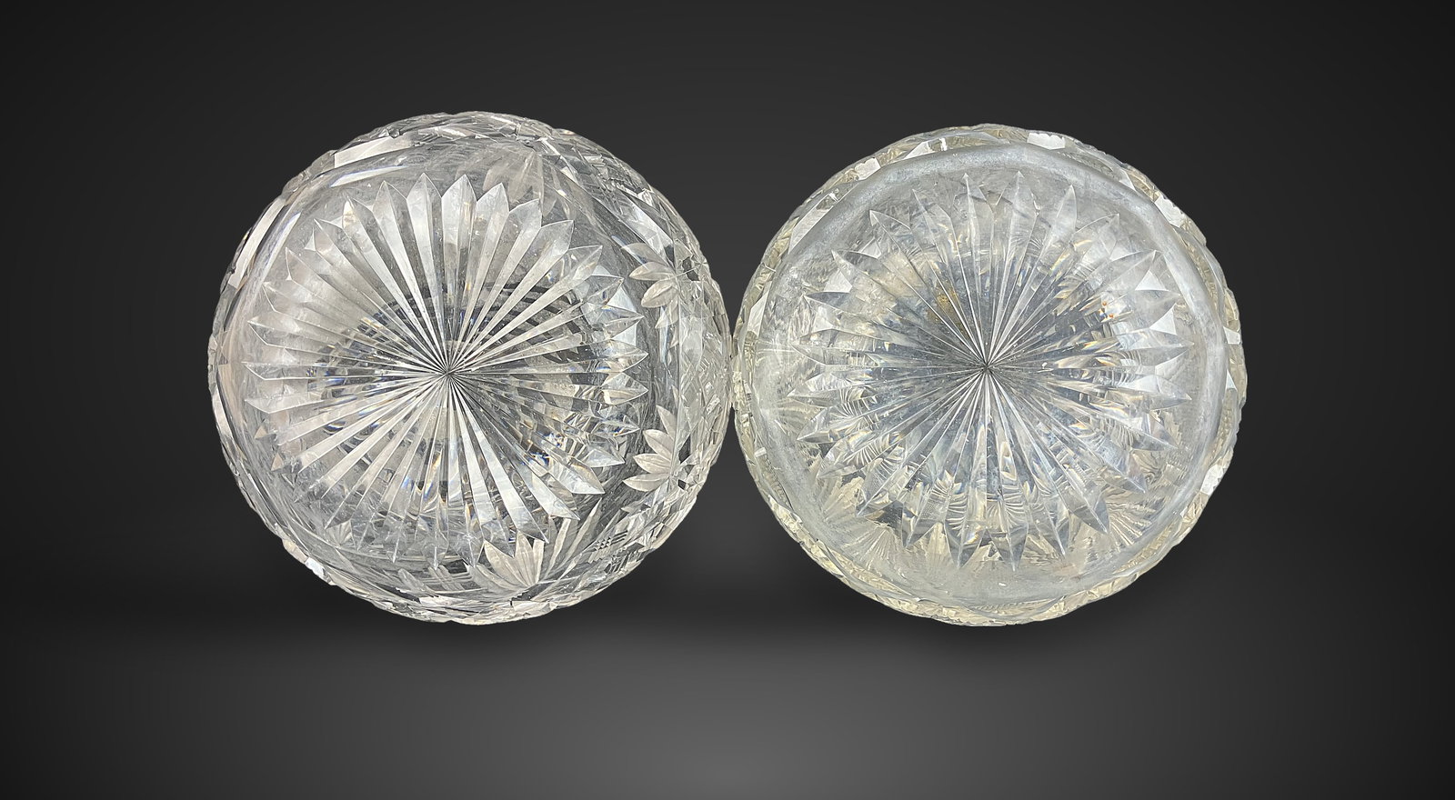 Pair of Brilliant Cut Glass Wine Carafes - 8