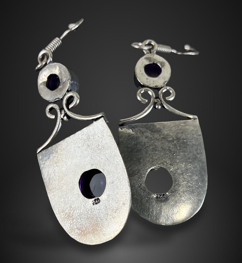 Sterling Silver Amethyst Earrings - 4