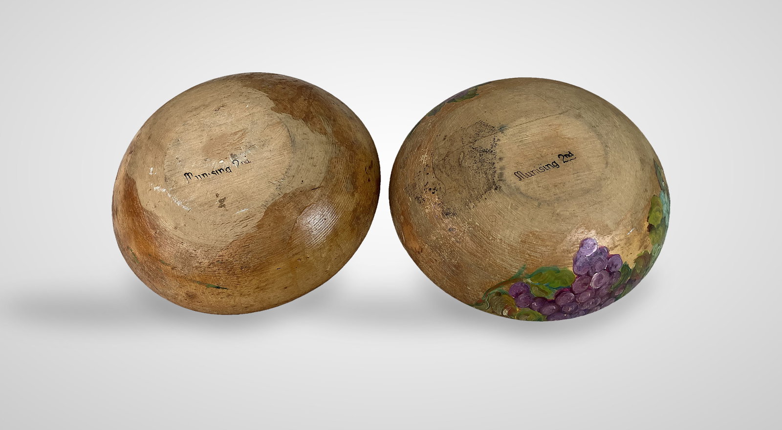 Pair of Munising Fruit Motif Dough Bowls - 10