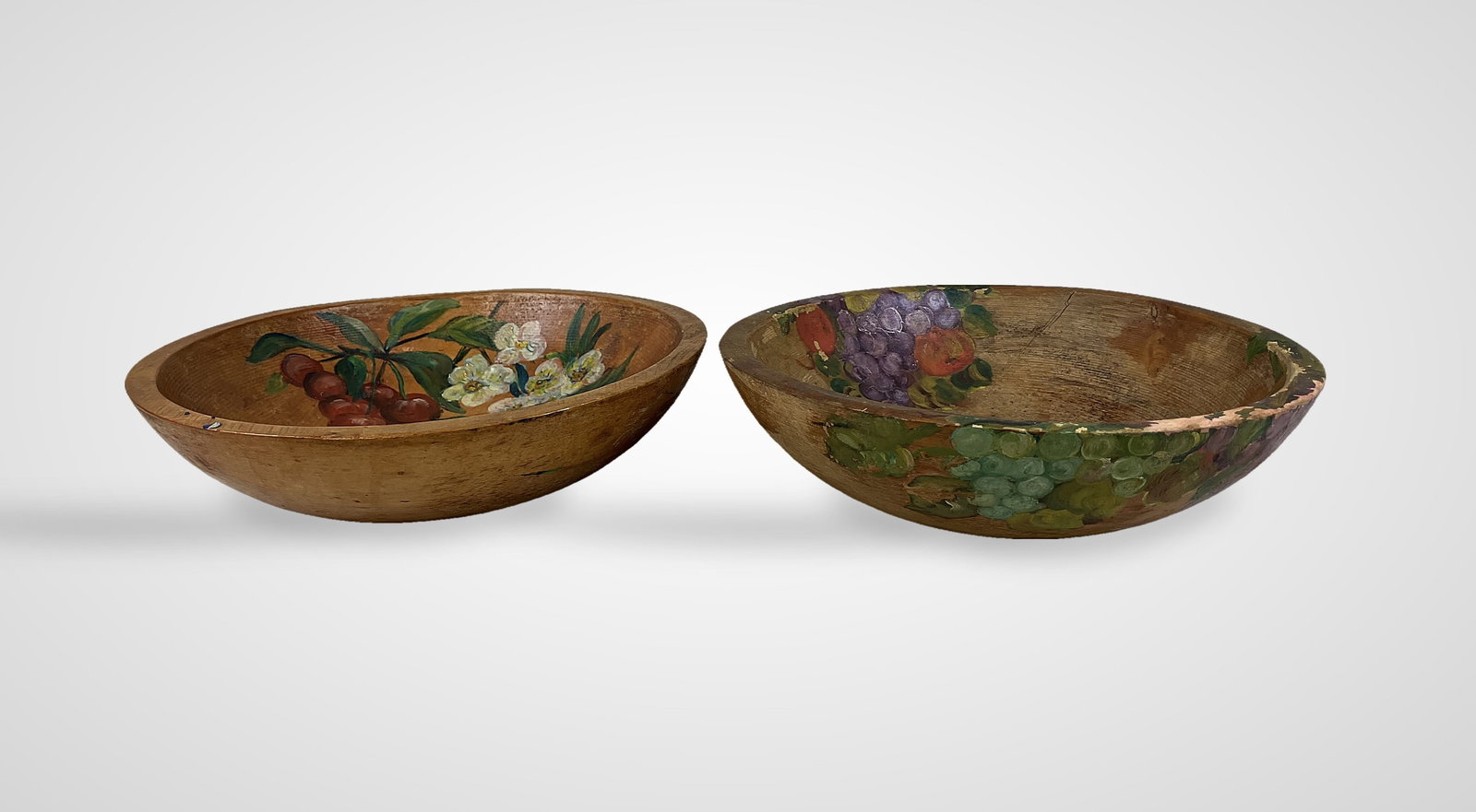 Pair of Munising Fruit Motif Dough Bowls - 6