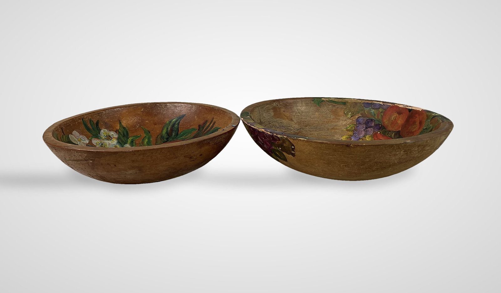 Pair of Munising Fruit Motif Dough Bowls - 7
