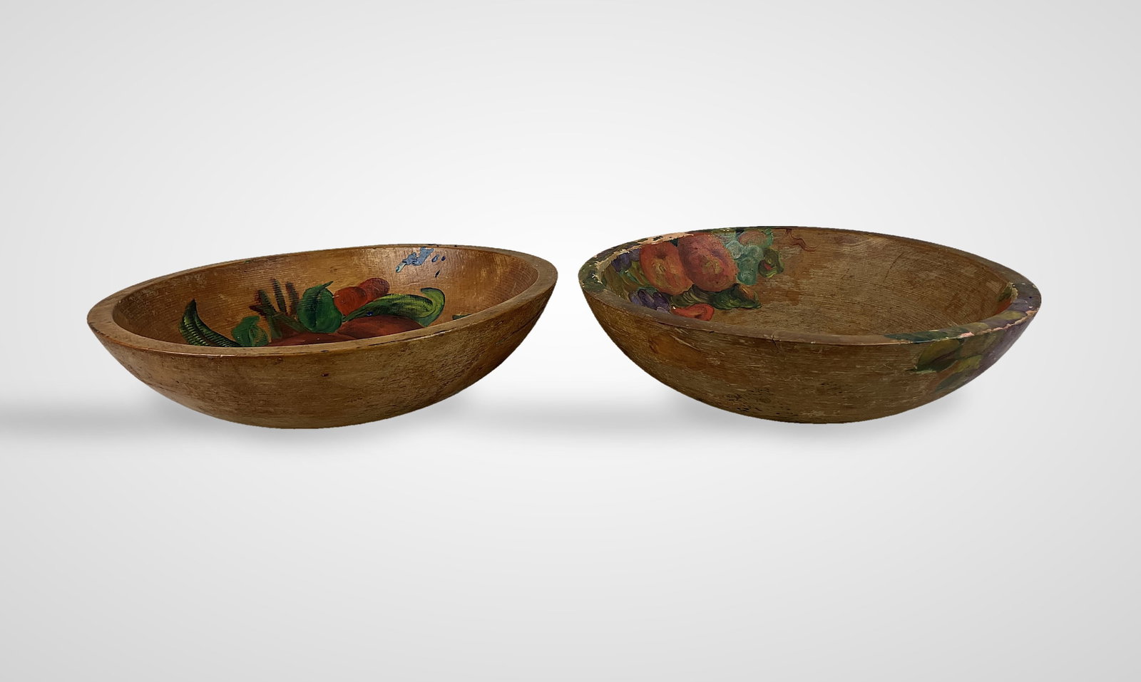 Pair of Munising Fruit Motif Dough Bowls - 8