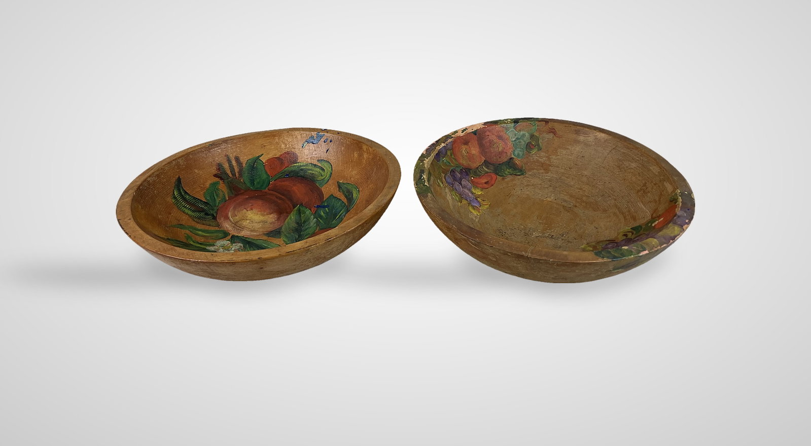 Pair of Munising Fruit Motif Dough Bowls - 9