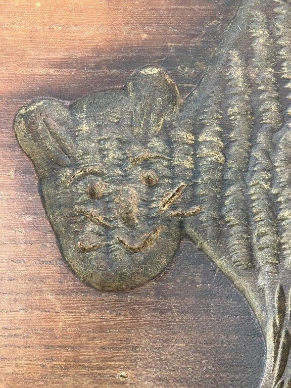 Folk Art Cat Wood Plaque - 2