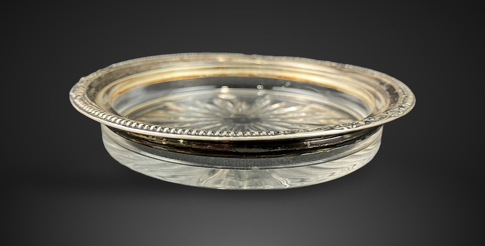 Sterling Silver and Glass Coaster - 2