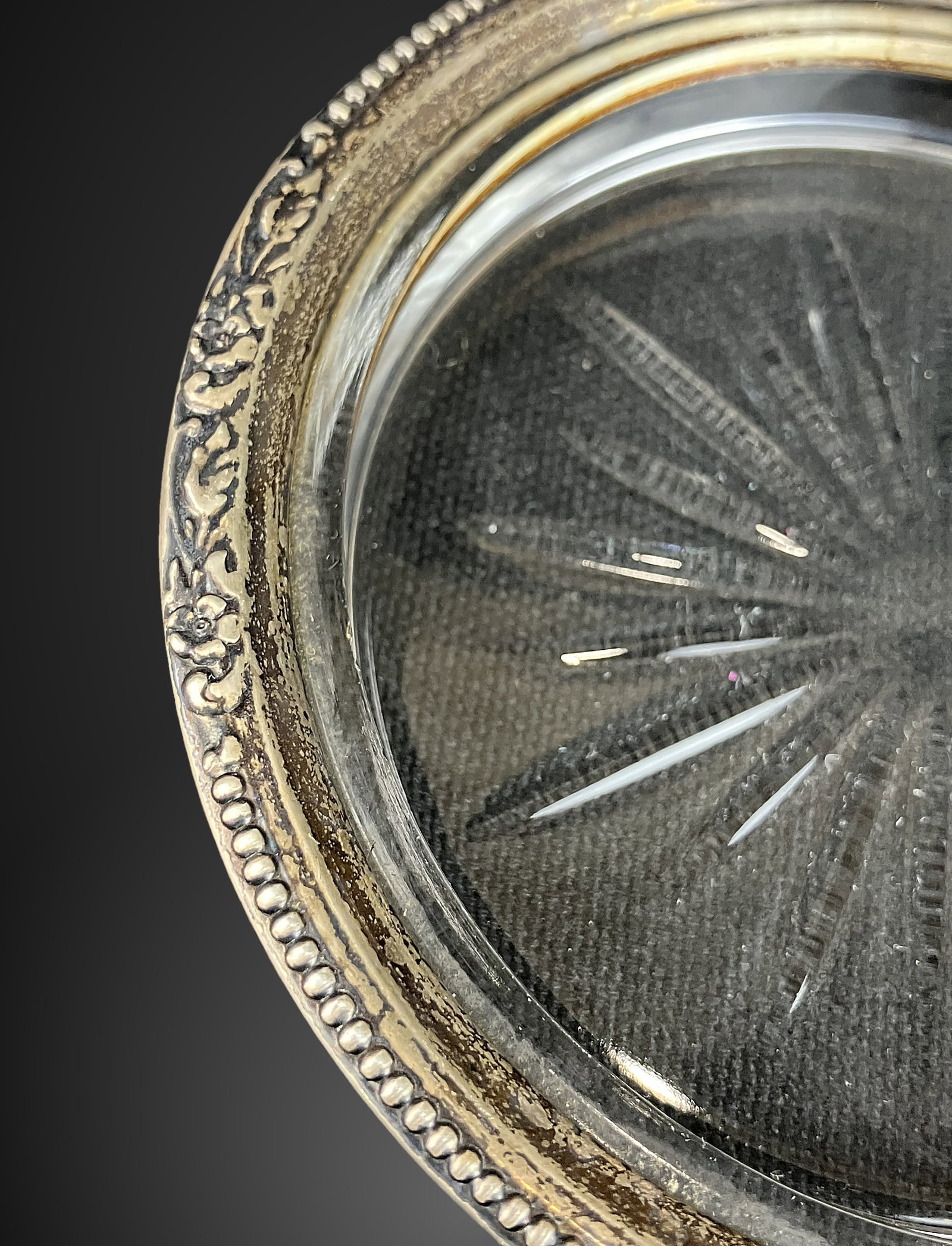 Sterling Silver and Glass Coaster - 3