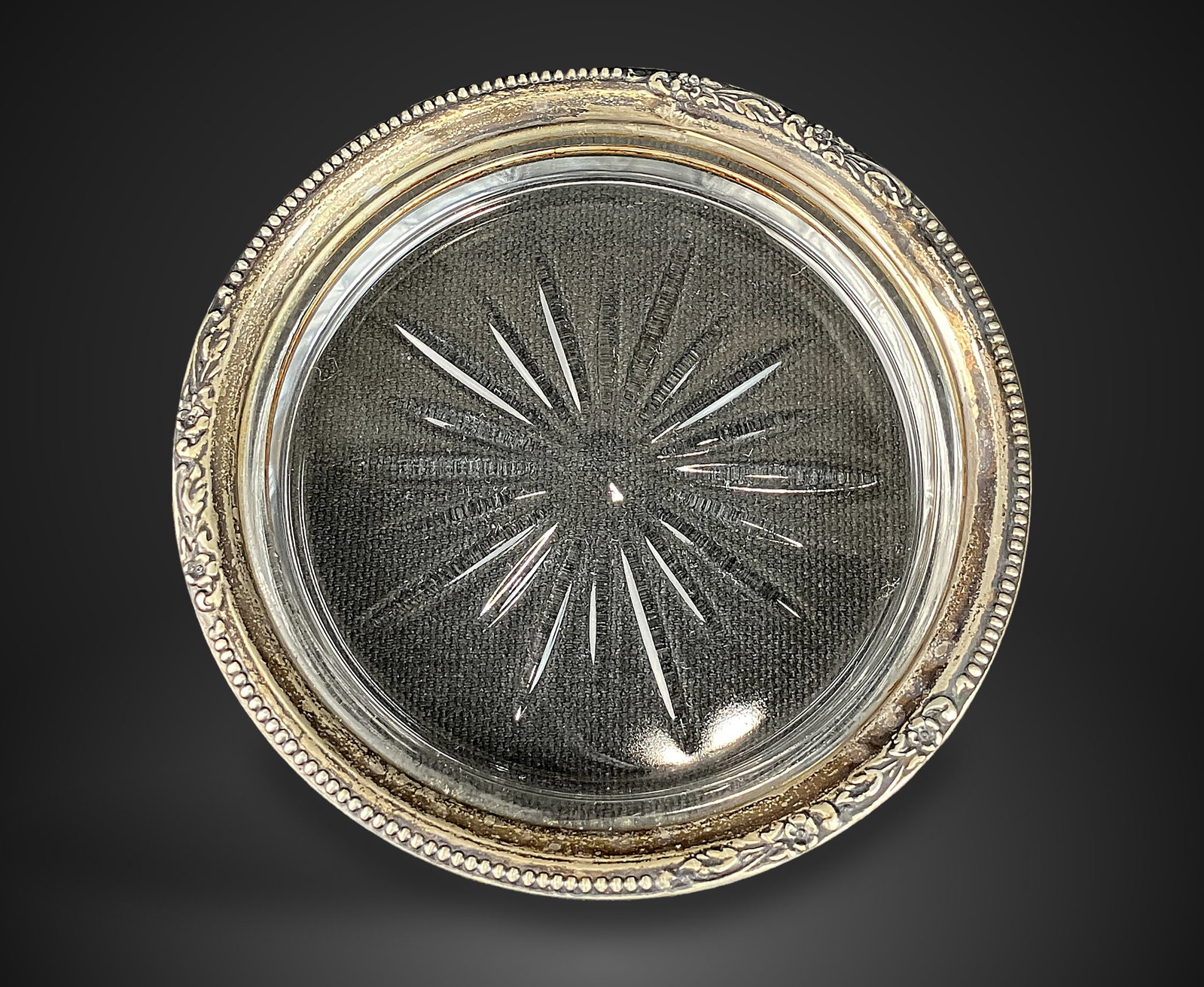 Sterling Silver and Glass Coaster - 4