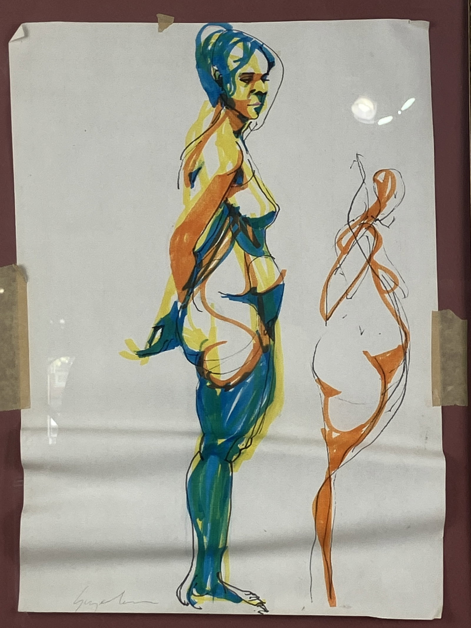George Suyeoka, Nude Portrait of Woman, Pen and Ink - 2
