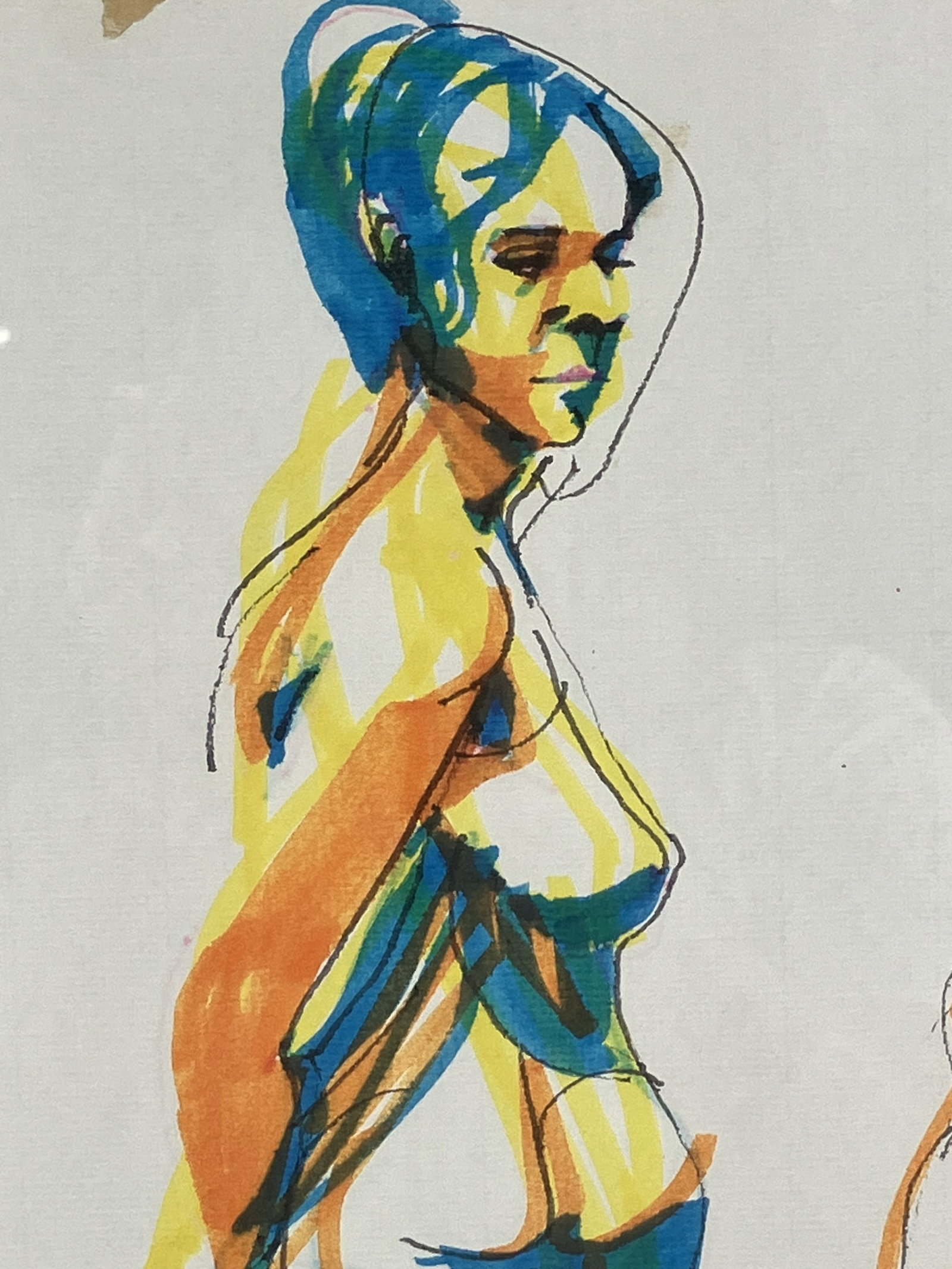 George Suyeoka, Nude Portrait of Woman, Pen and Ink - 3