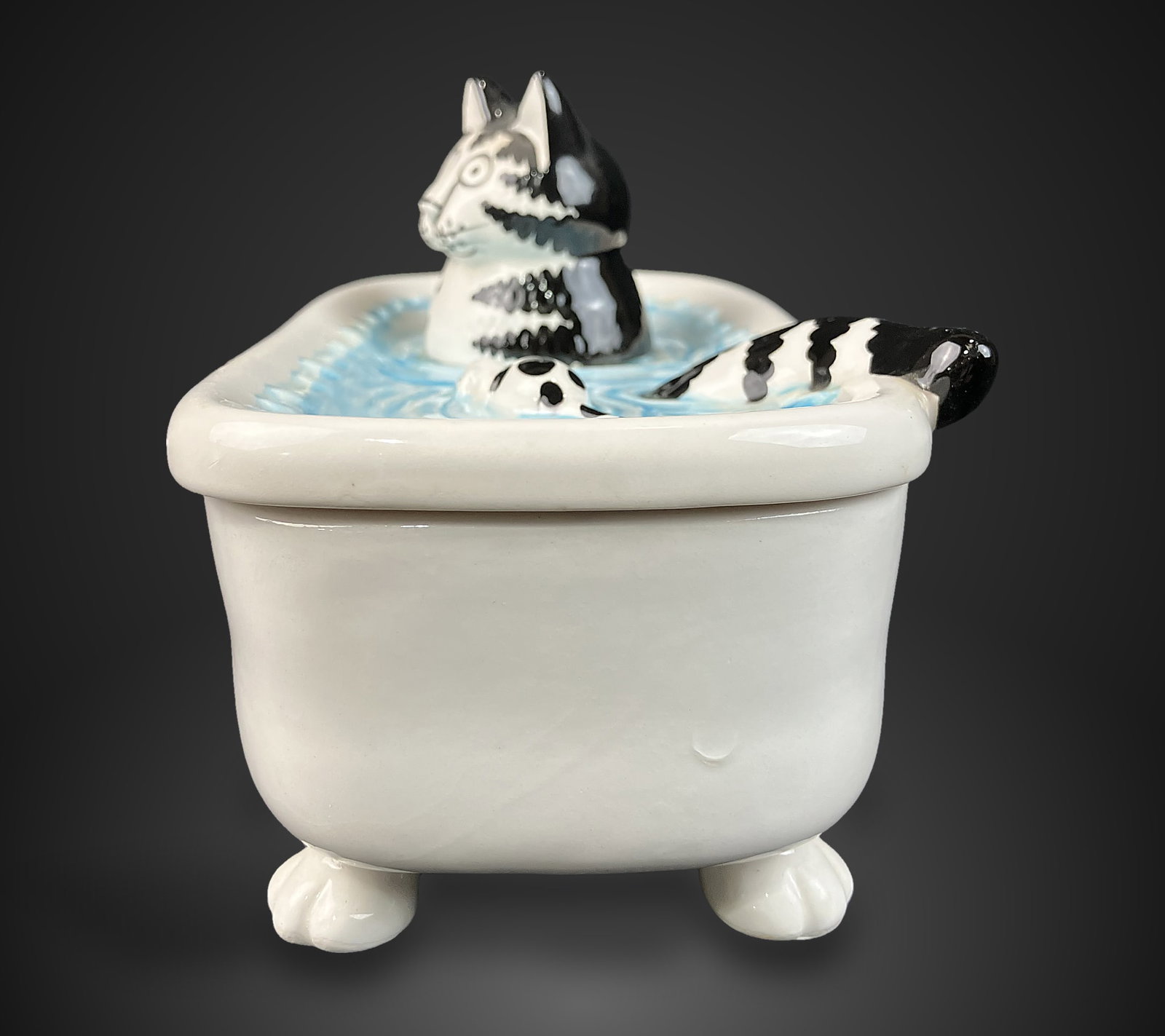B. Kliban Cat in Bathtub Trinket Box - 8