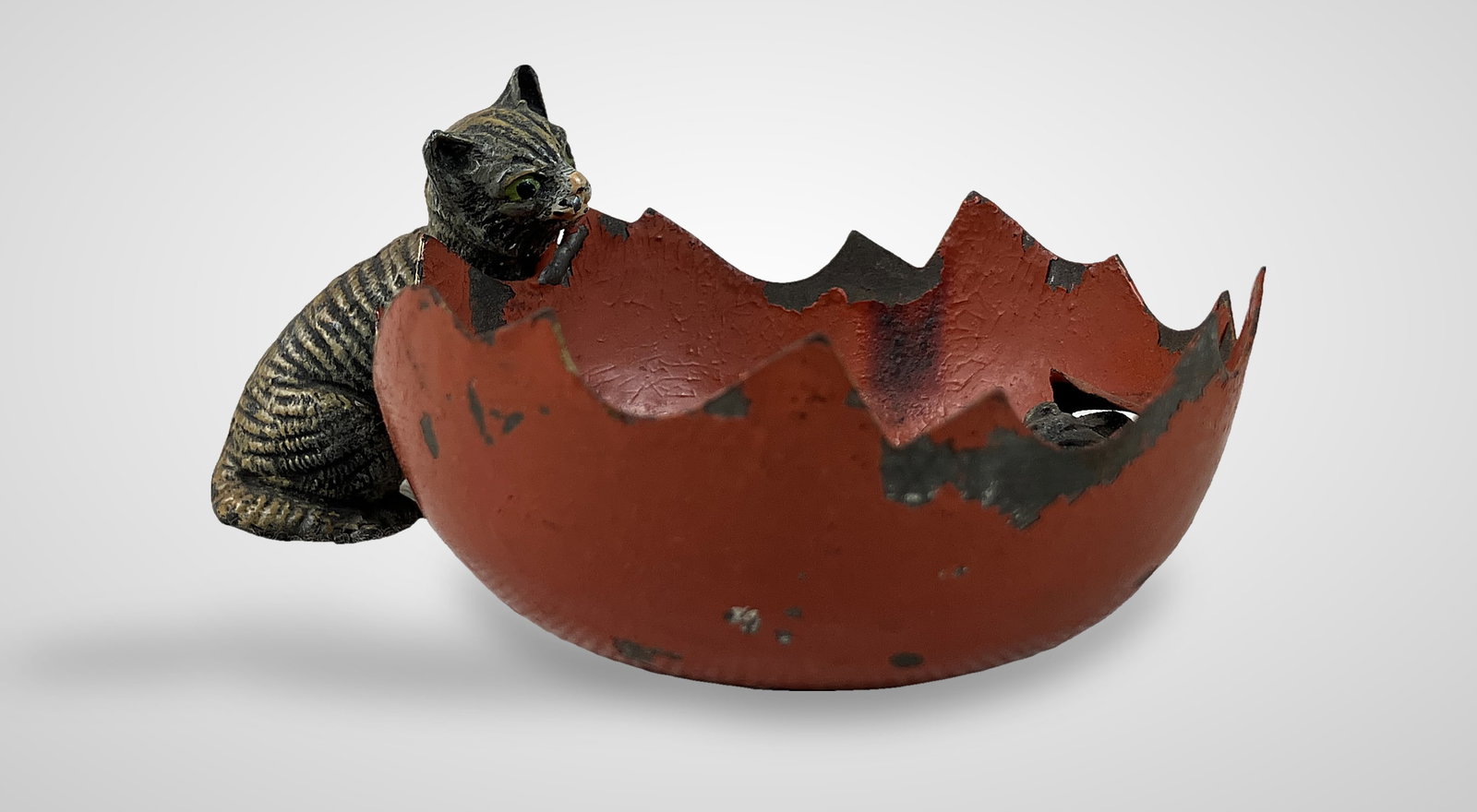 Austrian Cold-Painted Bronze Cat Trinket Dish - 2