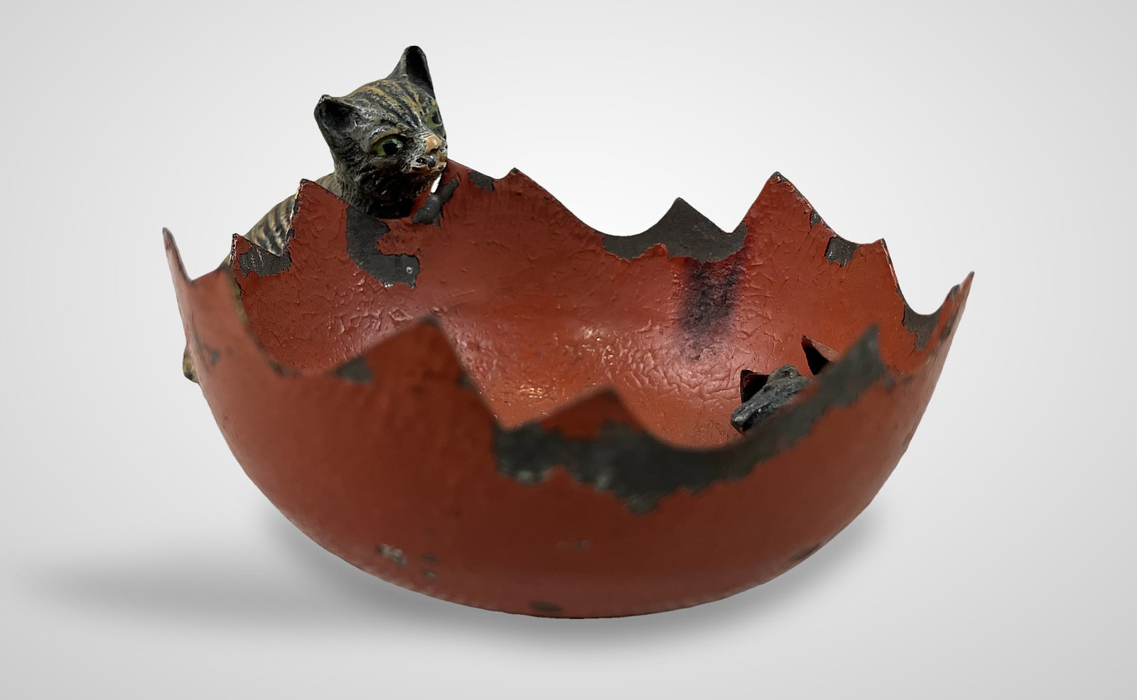 Austrian Cold-Painted Bronze Cat Trinket Dish - 8