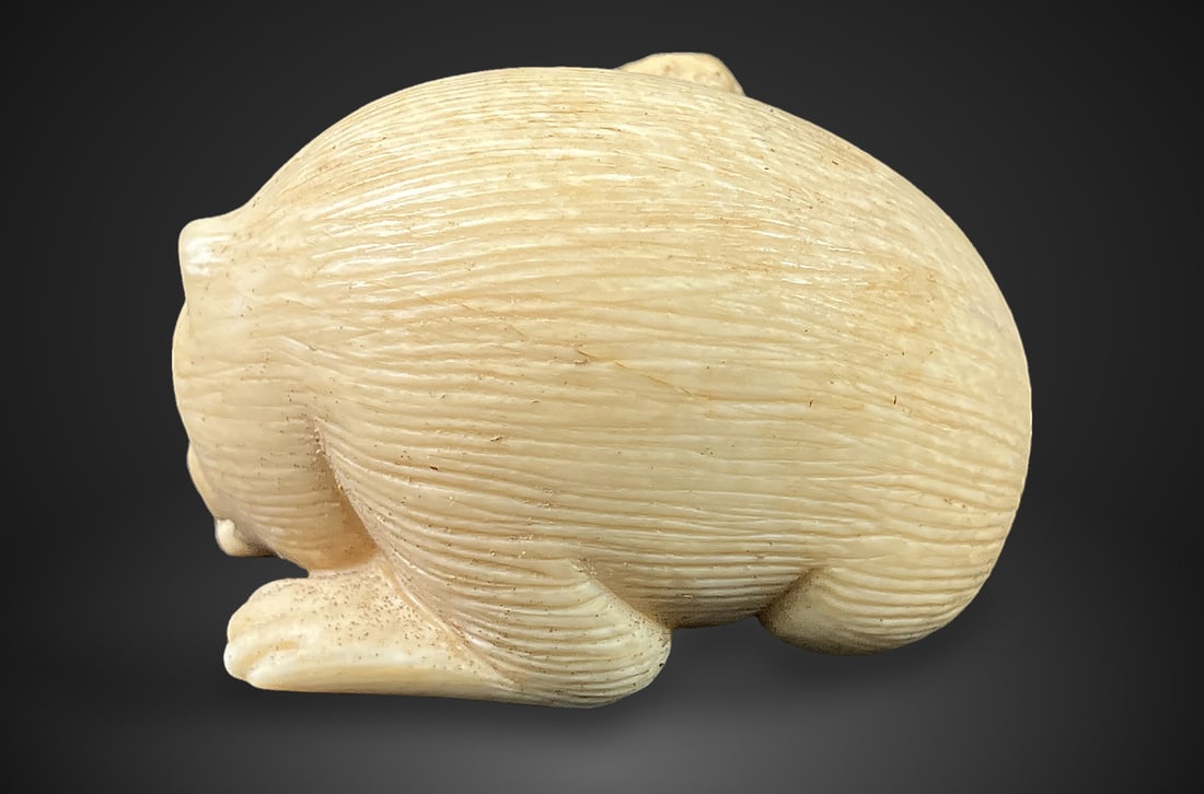 Cat and Mouse Figural Bone Carving - 6