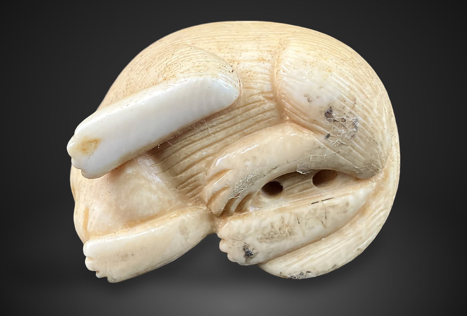 Cat and Mouse Figural Bone Carving - 7