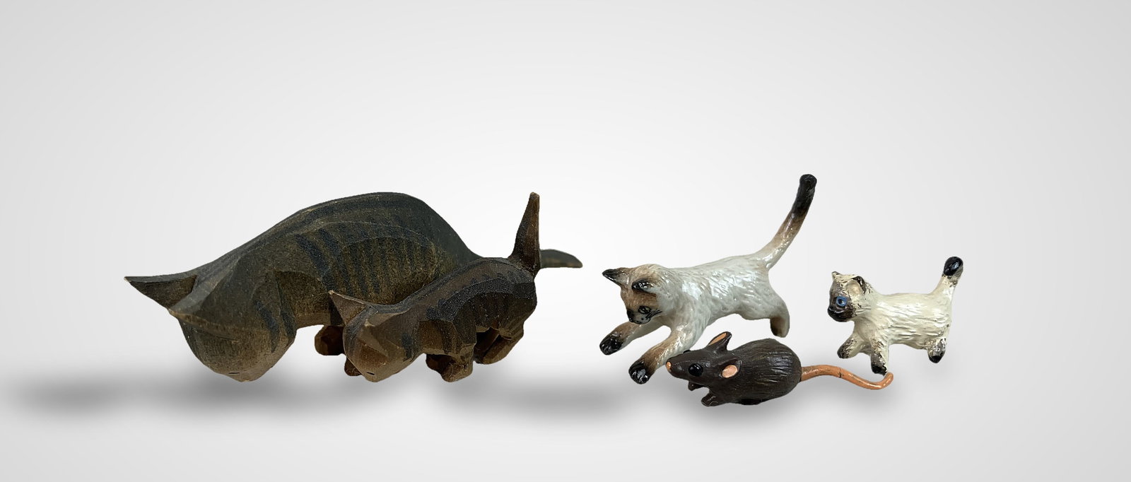 Assortment of Miniature Cat Figurines - 3