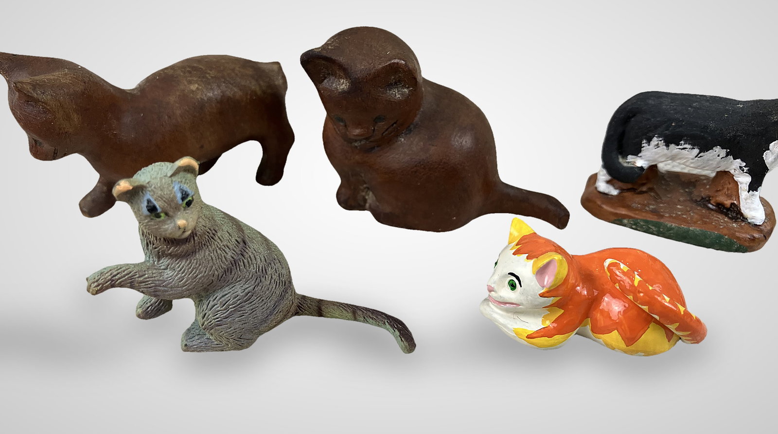 Assortment of Miniature Cat Figurines - 5