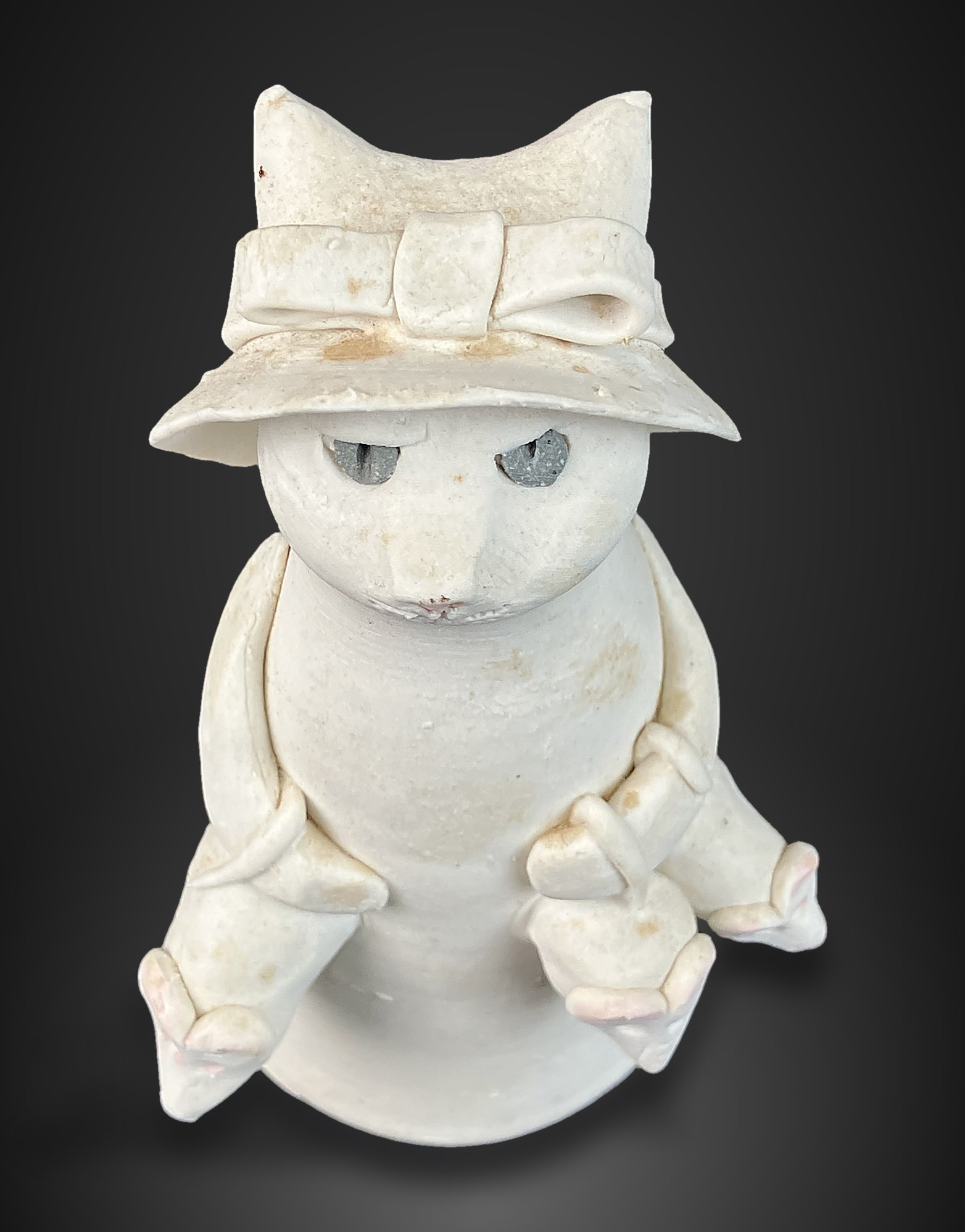Solveig Cox Cat Pottery Figurine - 3