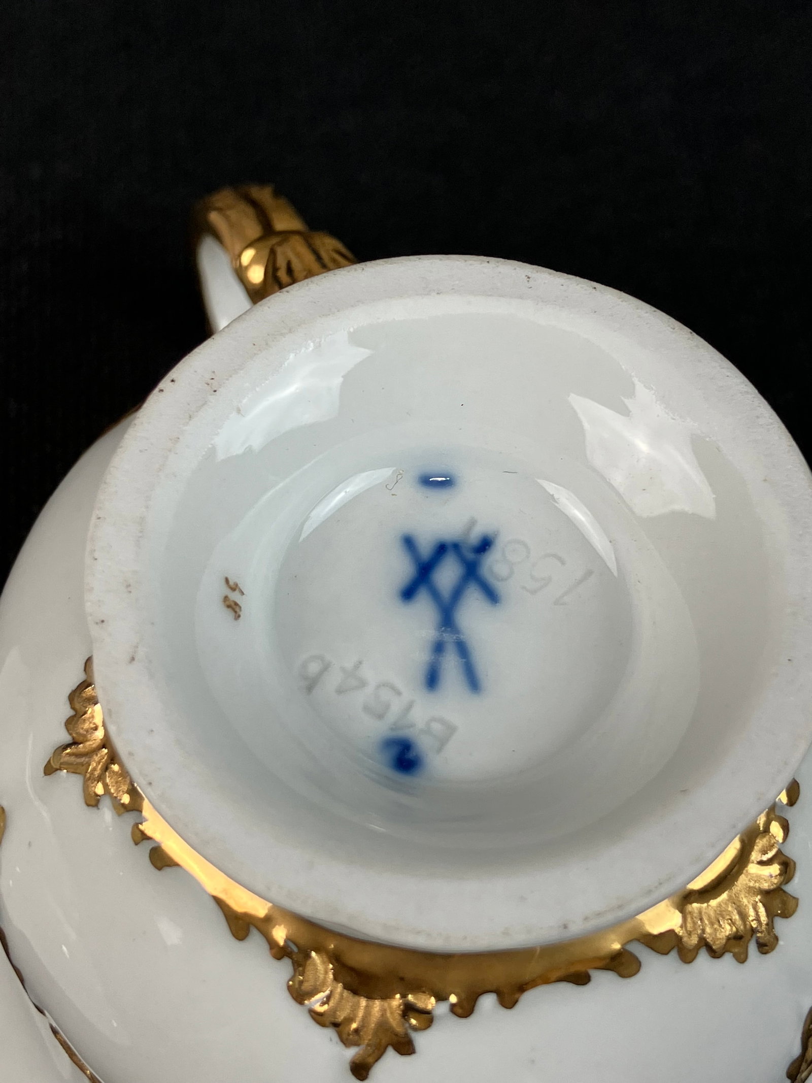 Gilt Decorated Meissen Cup and Saucer - 11