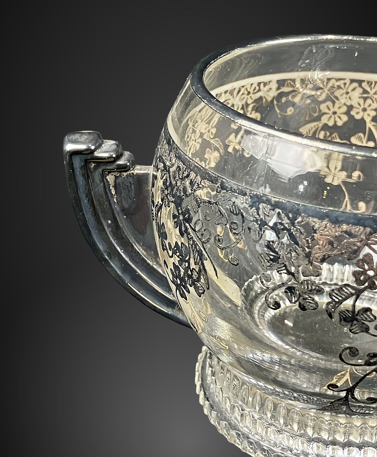 Art Deco Silver Overlay Glassware - 4